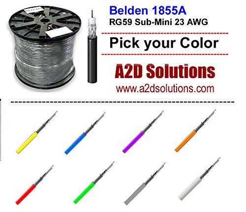 Belden Belden 1855A HD/SDI Sub-Mini 23 AWG RG59 Serial Digital Coaxial Cable 1,000 FEET (Orange)