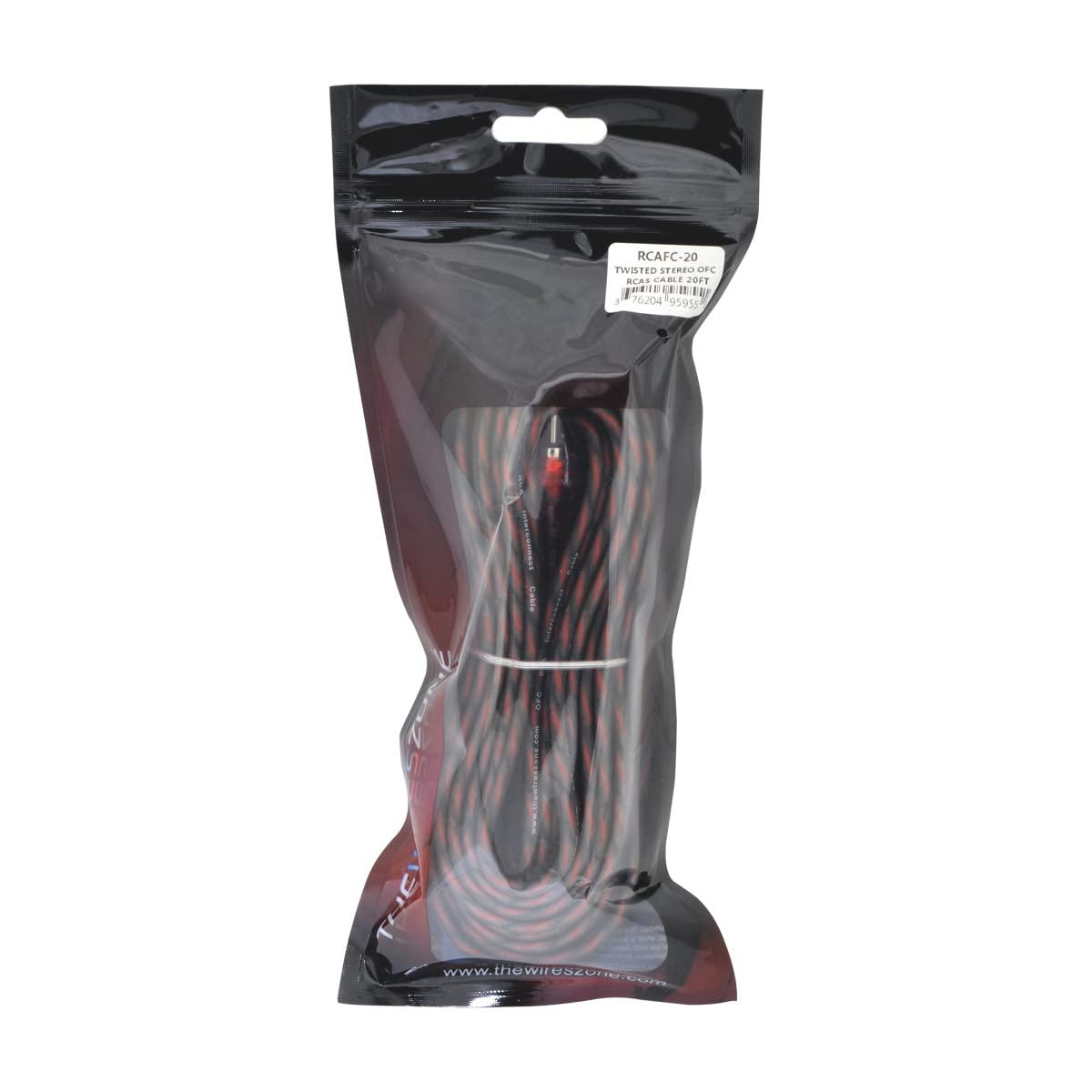 The Wires Zone The Wires Zone 20ft 2-Channels Male-to-Male Twisted Pair OFC RCA Interconnect Cable