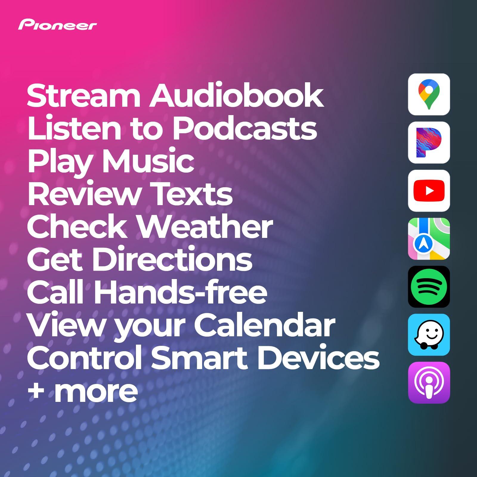 PIONEER Pioneer DMH-C2550NEX Digital Multimedia Receiver With Wired Apple CarPlay and Android Auto, 6.8\" Capacitive Touchscreen, Double-DIN, Built-In Bluetooth, Amazon Alexa via App, Backup Camera Compatible