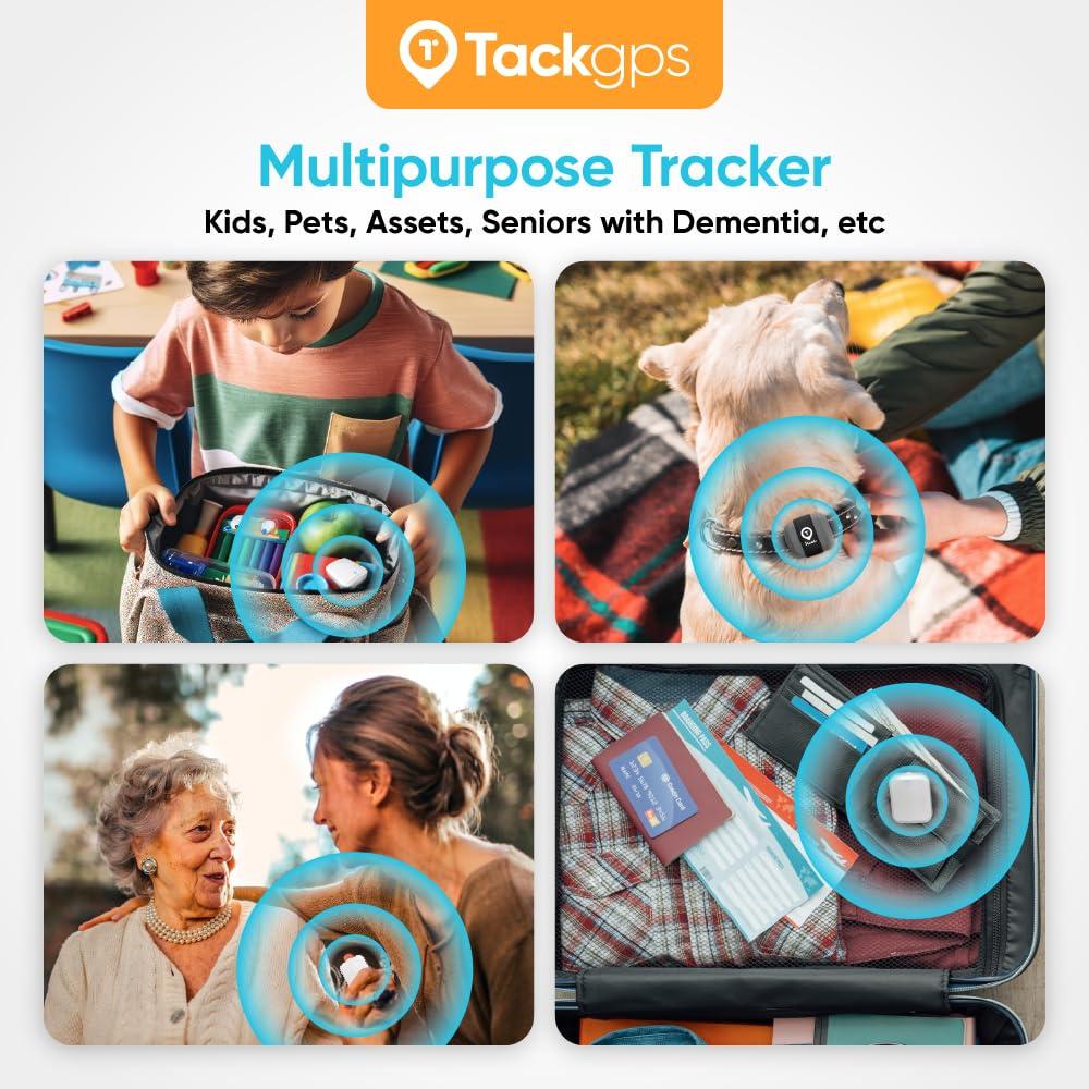 tack Tack GPS [Lowest Monthly fee| 30 Days Battery Life| FCC Certified] -Child, Kids, Pet, Dog, Cat, Elderly, Alzheimer, Car, Vehicle, Bike, Personal Tracking Device. GPS +WiFi +Cellular