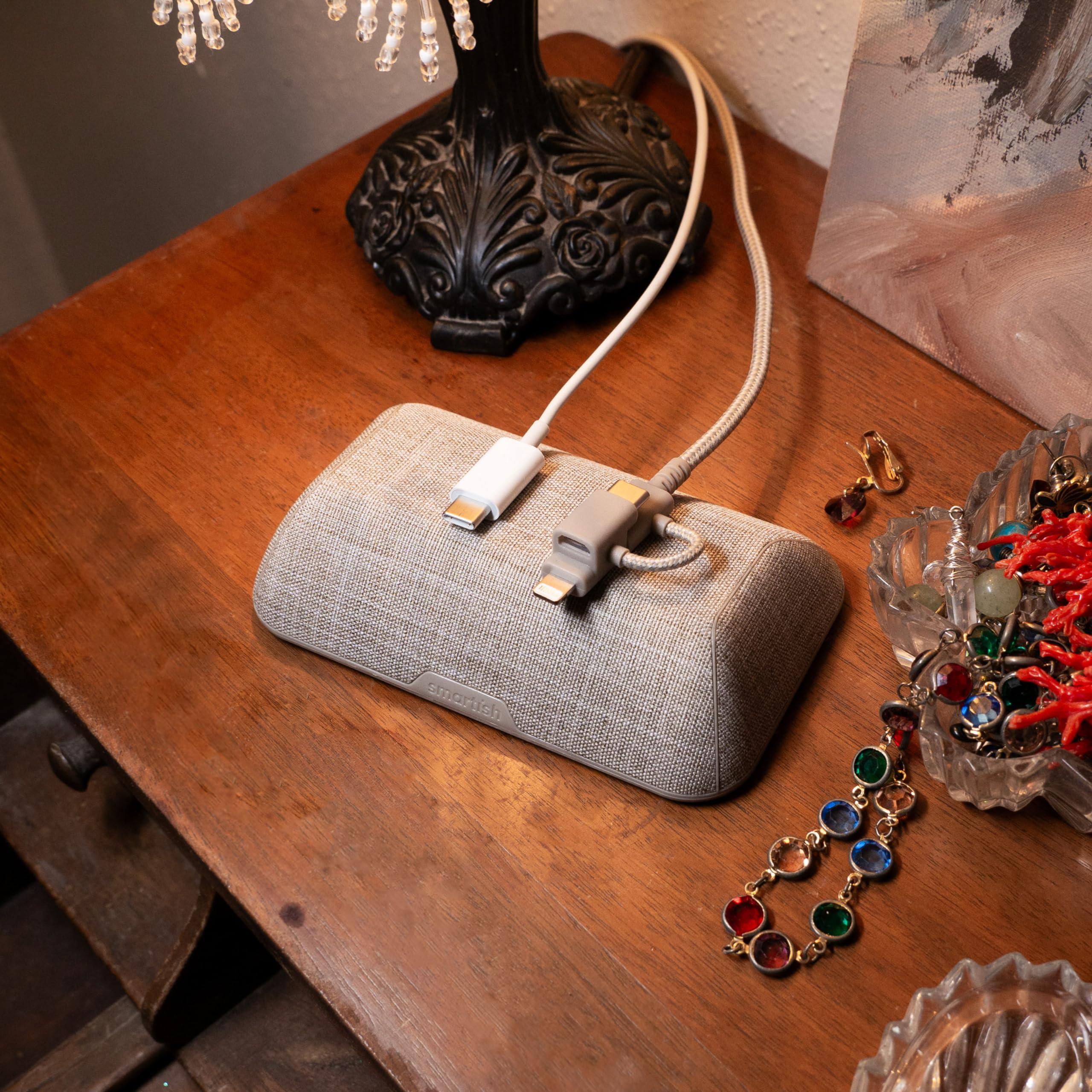 Smartish Smartish Magnetic Cord Holder - Bigger Cable Wrangler Organizer with Magnet Clips for Charger Management on Desktop, Nightstand, or Side Table - Holds 6+ Cables - I'm Blushing