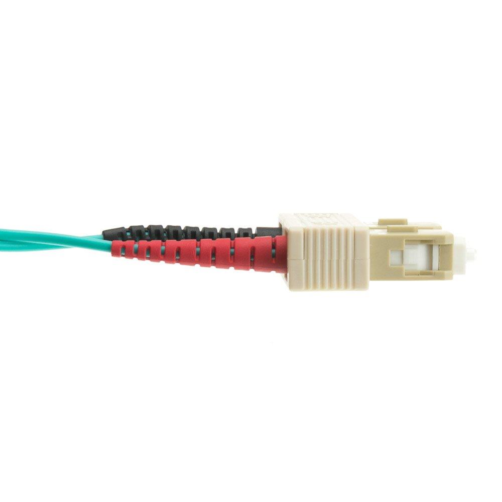 CableWholesale Cable Wholesale 10 Gigabit Aqua Fiber Optic Cable LC/SC Multimode Duplex 50/125 7 Meter 22.9 Foot