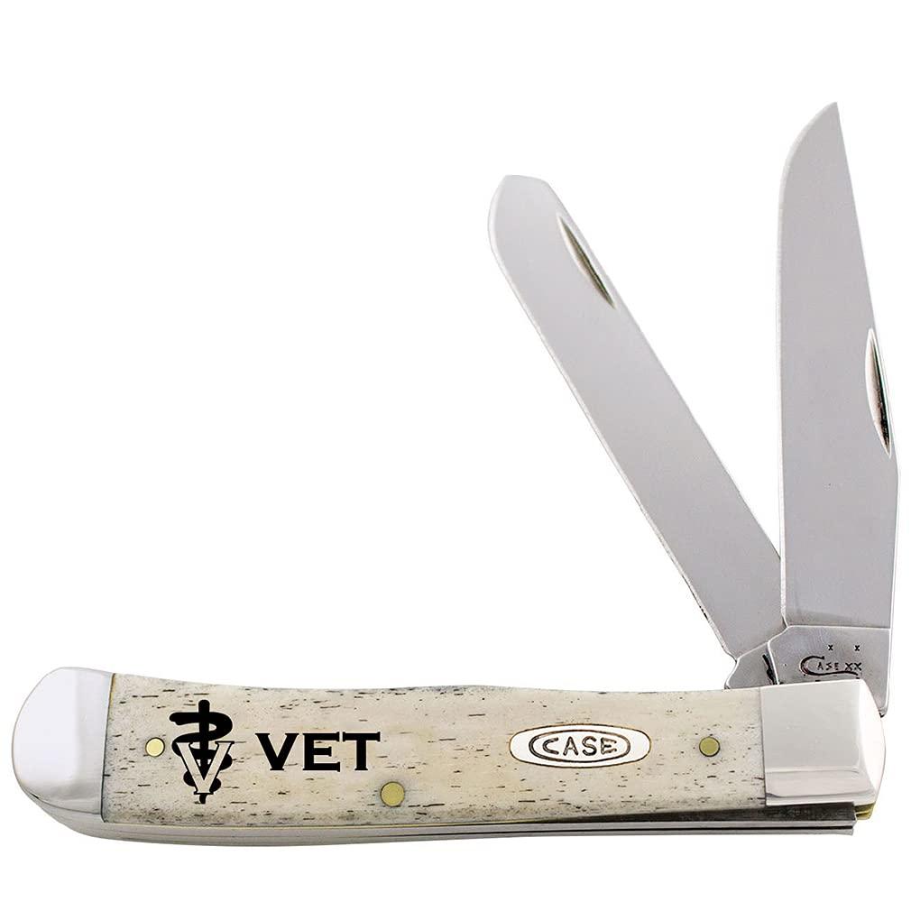 Case Case WR XX Pocket Knife Natural Smooth Bone Trapper Veterinarian Item #9144577 - (6254 SS) - Length Closed: 4 1/8 Inches