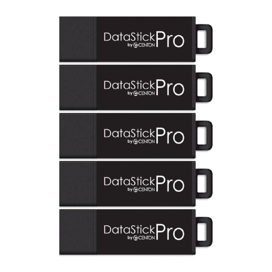 Centon Centon Electronics DataStick Pro USB 3.2 Gen1 Flash Drive, 128 GB, 5 USB Flash Drives, 5 Bulk Pack, Black