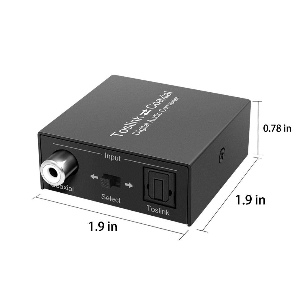 Laboen Bi-Directional Coax Digital Audio Adapter - Coax to Optical or Optical to Coaxial Converter