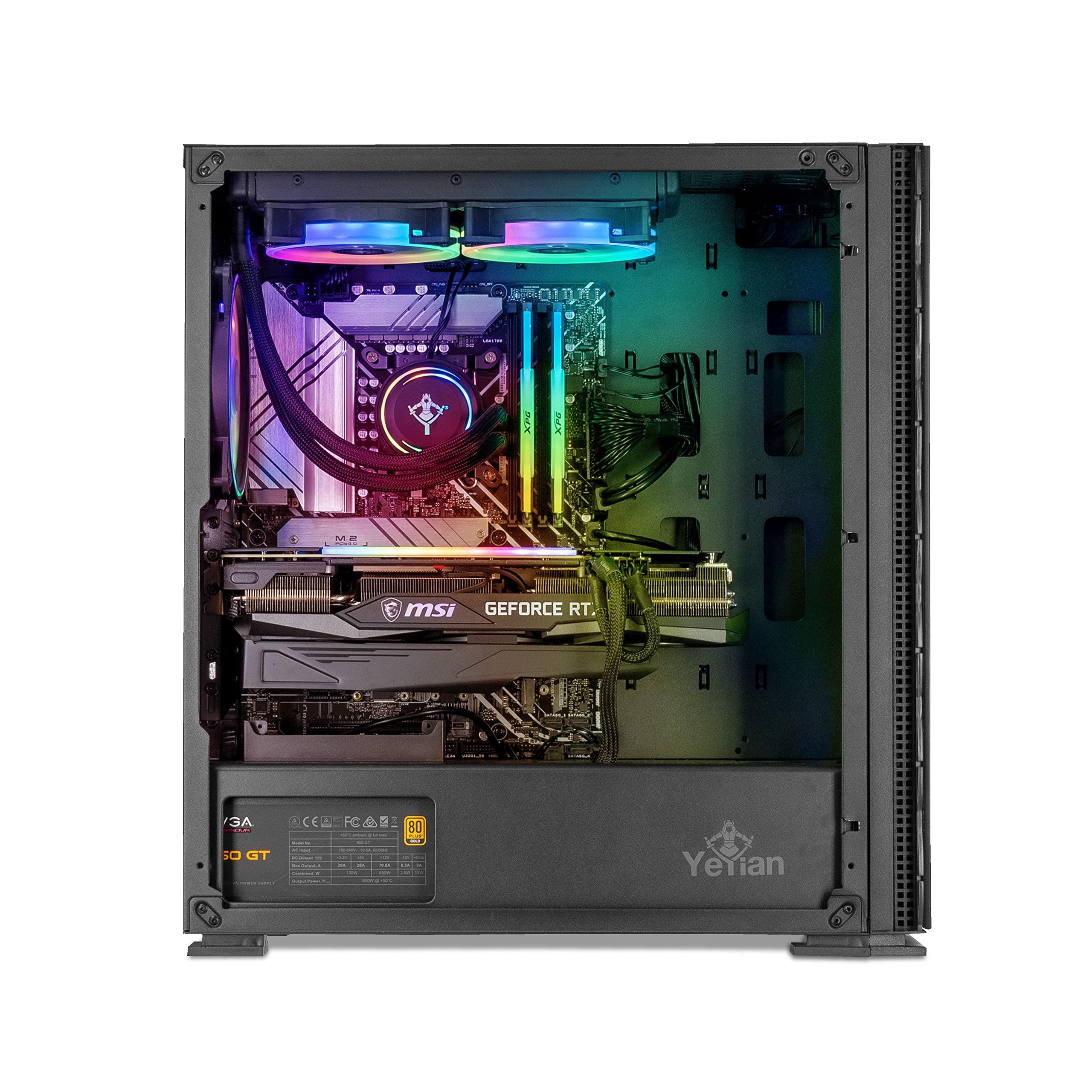 YEYIAN YEYIAN Yari X13 Gaming PC Intel Core i7 13700KF 5.40 GHz, Geforce RTX 3070 Ti Desktop Computer, 32GB DDR5 5200Mhz, 1TB SSD + 2TB HDD, 850W Gold PSU Liquid Cooler, Z790 Chipset VR Ready PC, Win 11 Home