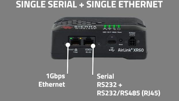 Sierra Wireless Sierra Wireless Semtech Airlink XR60, 4x4MIMO 5G Router, Global, Serial, Ethernet, 2x2 MIMO Wi-Fi, Includes 1-Year AirLink Complete - 1105161