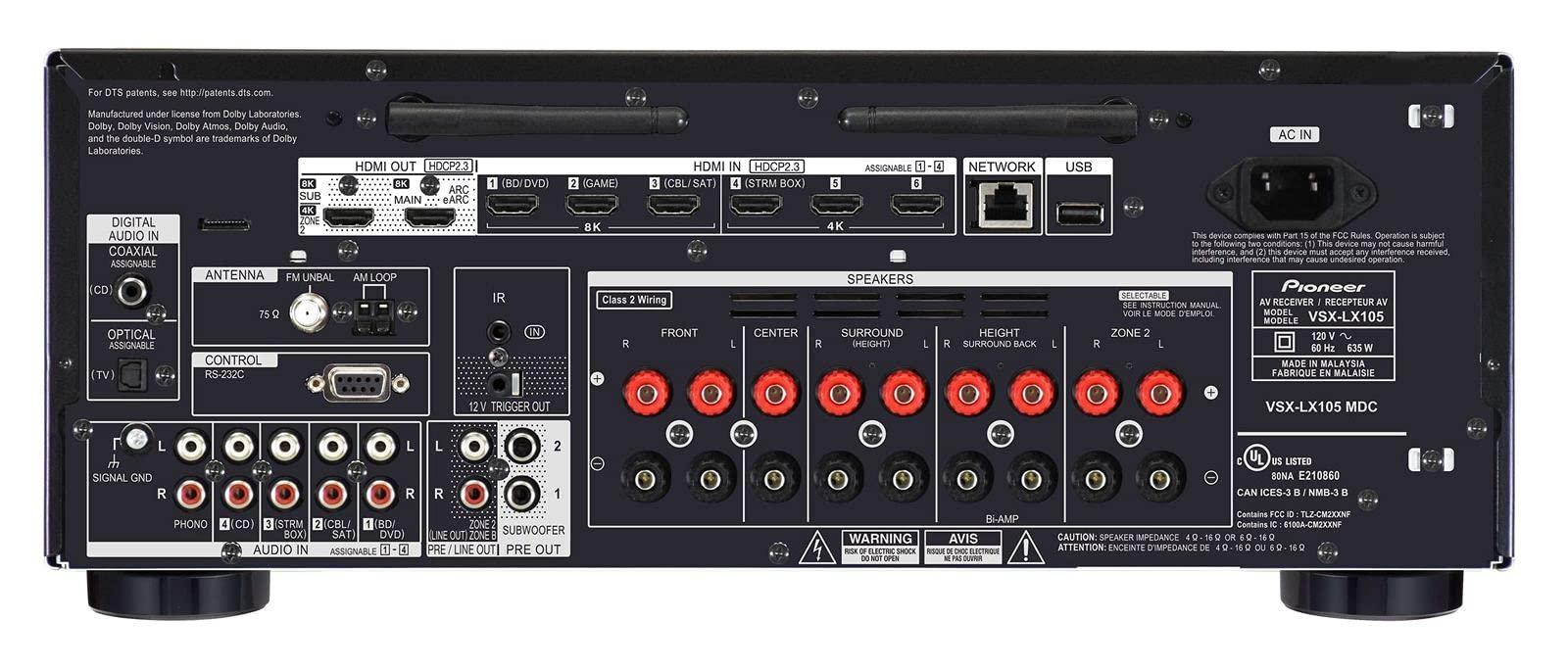 Pioneer Pioneer Elite VSX-LX105 7.2 Channel Network AV Receiver