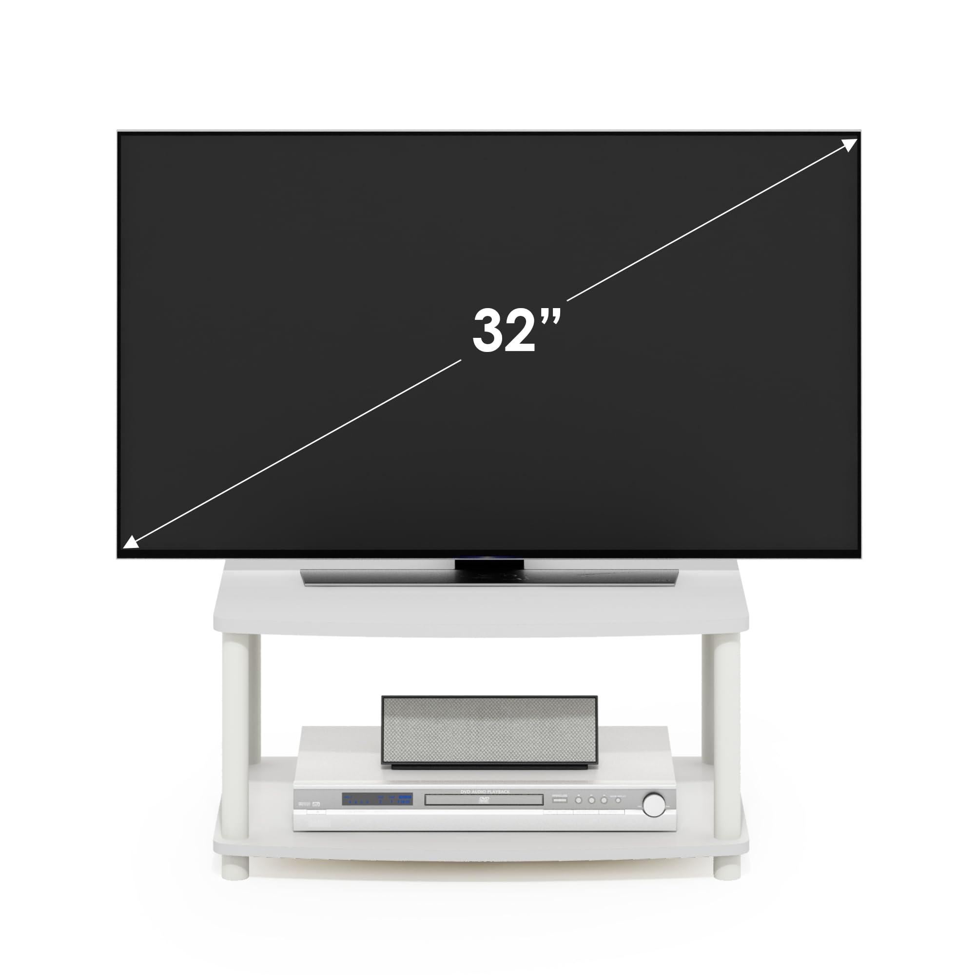 Furinno Furinno Turn-N-Tube No Tools 2-Tier Elevated TV Stands, White/White