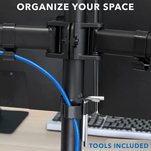 Mount-It! Mount-It! Dual Monitor Mount | Double Monitor Desk Stand Arm | Two Articulating Arms Fit 2 Screens 17 19 20 21 22 24 27 Inch Computer | VESA 75 100 Compatible Displays | C-Clamp Base