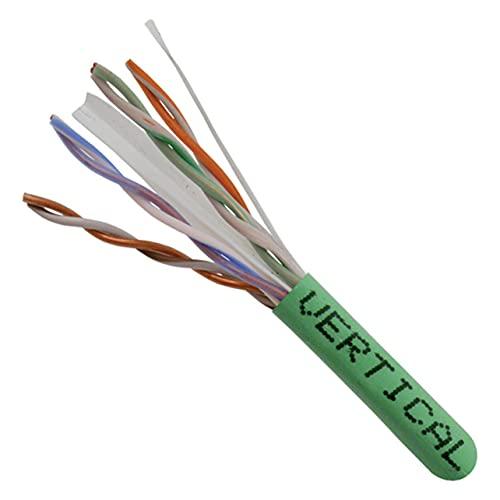 VC VERTICAL CABLE Vertical Cable Cat6, 550 MHz, UTP, 23AWG, Solid Bare Copper,1000ft, Bulk Ethernet Cable - 161 Series, Green