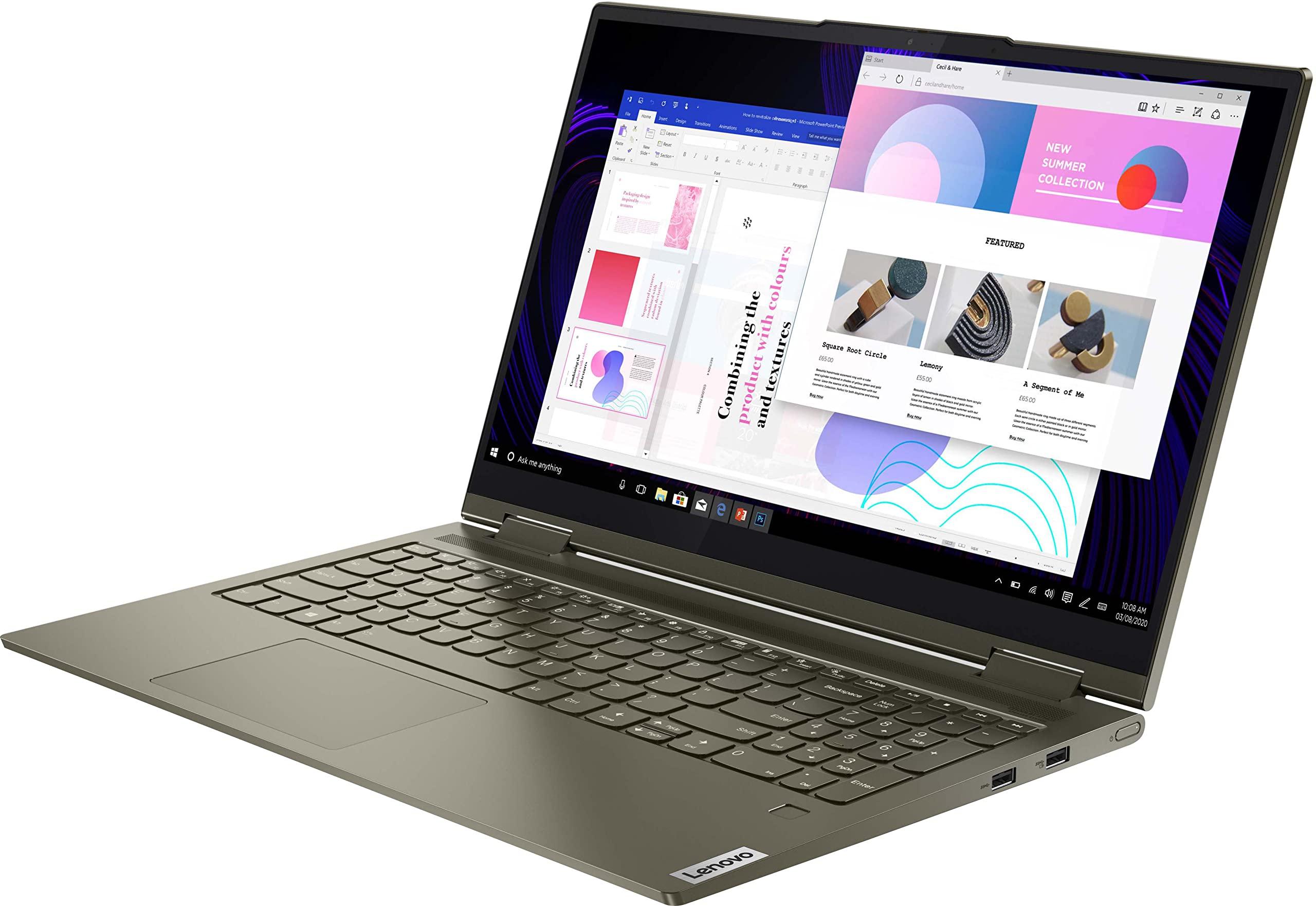 Lenovo 2022 LENOVO Yoga 7i 2-in-1 Laptop 15.6 inch FHD Touchscreen Intel EVO Platform 11th Core i7-1165G7 Iris Xe Graphics 12GB DDR4 512GB NVMe SSD WI-FI 6 Windows 11 Home Fingerprint Backlit Keyboard