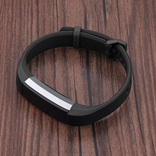 IEOVIEE Pack 3 Replacement Band Compatible for Fitbit Alta Bands/Fitbit Alta HR Bands, Adjustable Replacement Soft Silicone Sport Bands for Woman and Men (Large, Black+Purple+Navy Blue)