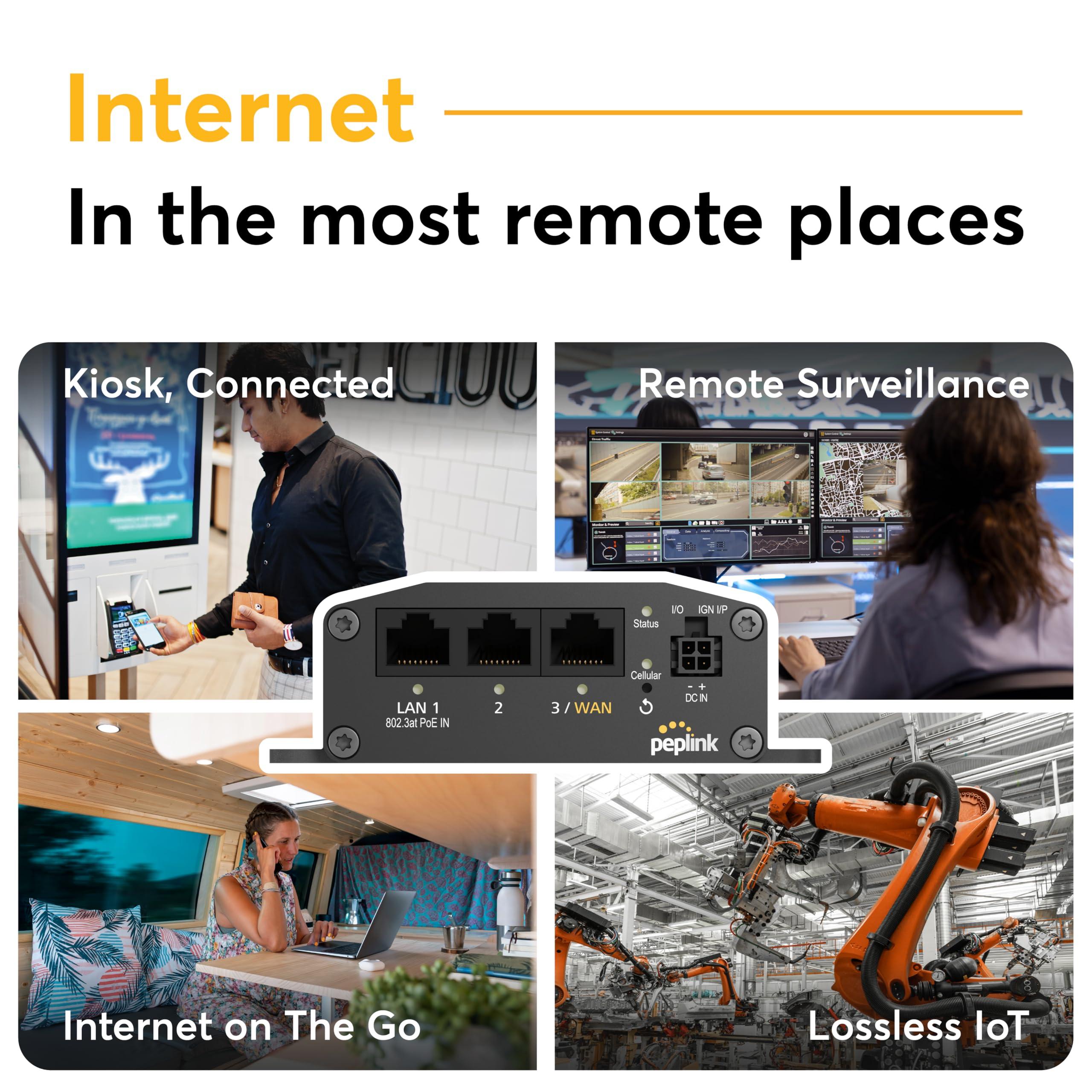 Peplink Peplink Cellular Router MAX BR1 Mini - 5G Router 5G/LTE Cellular Modem 3 Ethernet LAN Connections (no WiFi/GPS) Redundant SIM Slots, Built-in eSIM Upgradeable to Dual WAN VPN Capable