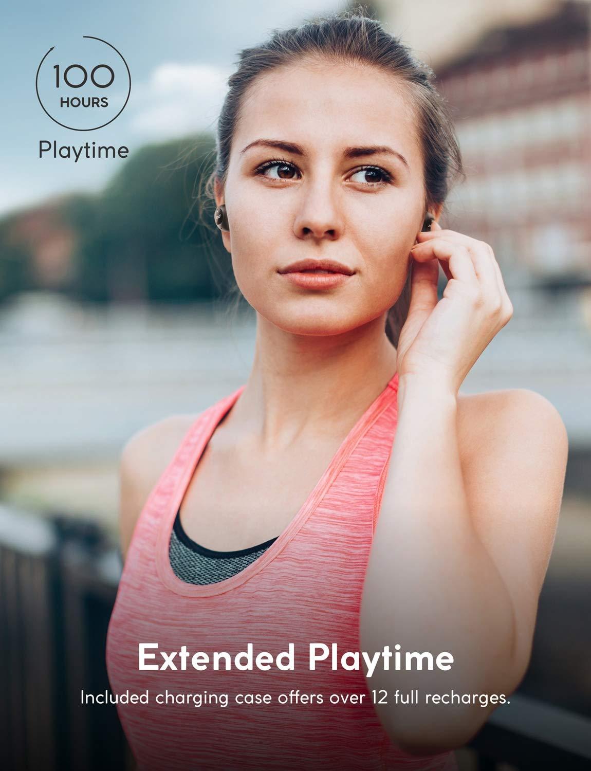 Zolo True Wireless Headphones, ZOLO Liberty [Upgraded] 8-Hour Playtime (100 Hours with Charging Case), Bluetooth 5 Bluetooth Earbuds with Graphene Driver Technology, IPX5 Sweatproof, Handsfree Stereo Calls