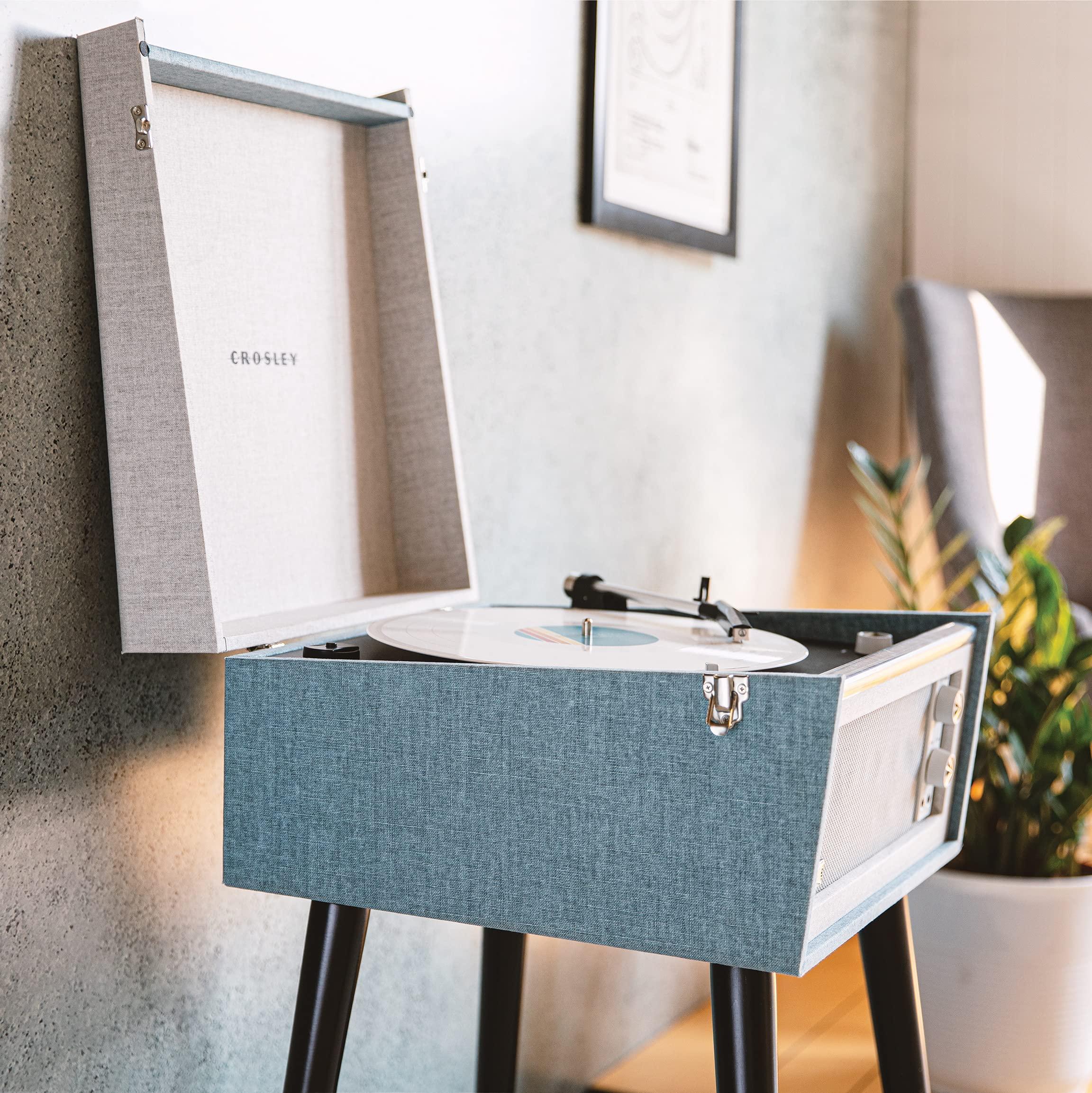 Crosley Crosley CR6233E-TN Dansette Bermuda Bluetooth in/Out Portable Vinyl Record Player Turntable with Aux-in, Tourmaline