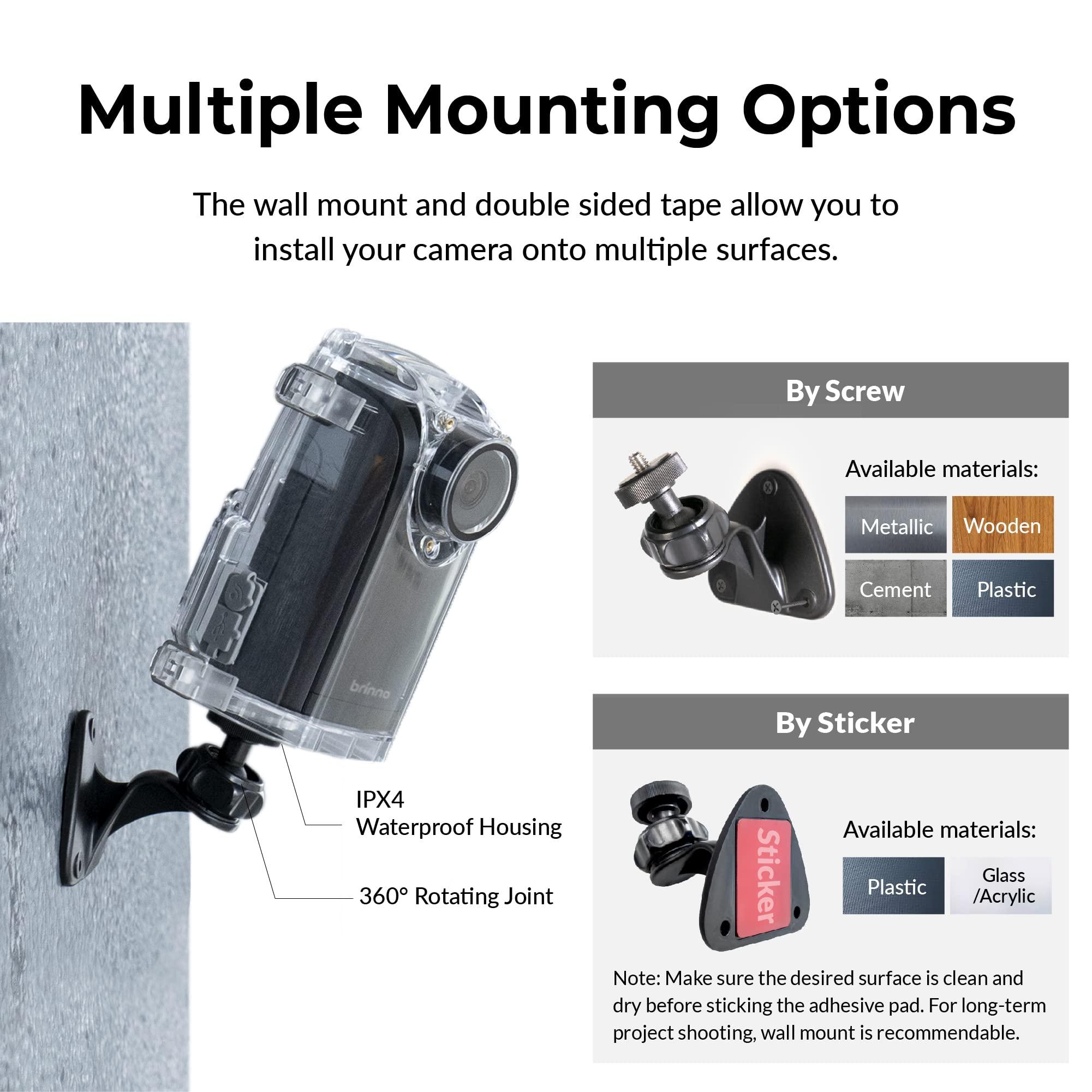 Brinno Brinno Time Lapse Camera BCC300-M - Outdoor Construction Jobsite, Plant, Weather Timelapse Camera - LCD Screen, Extended Battery Life, IPX4 Water-Resistant, Wall Mount