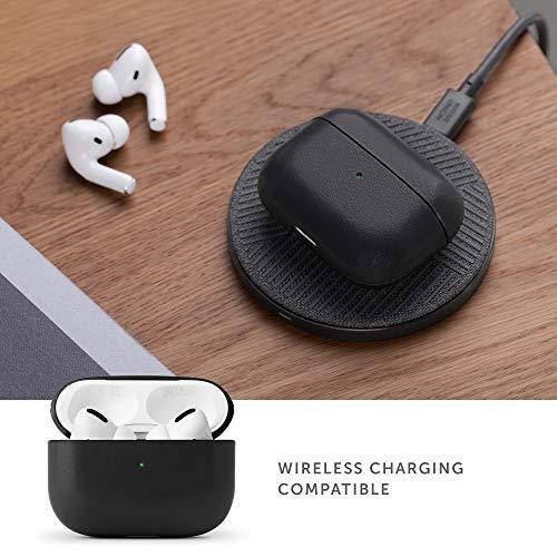 Native Union Native Union Leather Case for AirPods Pro Handcrafted Fully-Wrapped Genuine Italian Leather case Support Wireless Chargers Compatible with AirPods Pro, Airpods Pro 2 (Black)