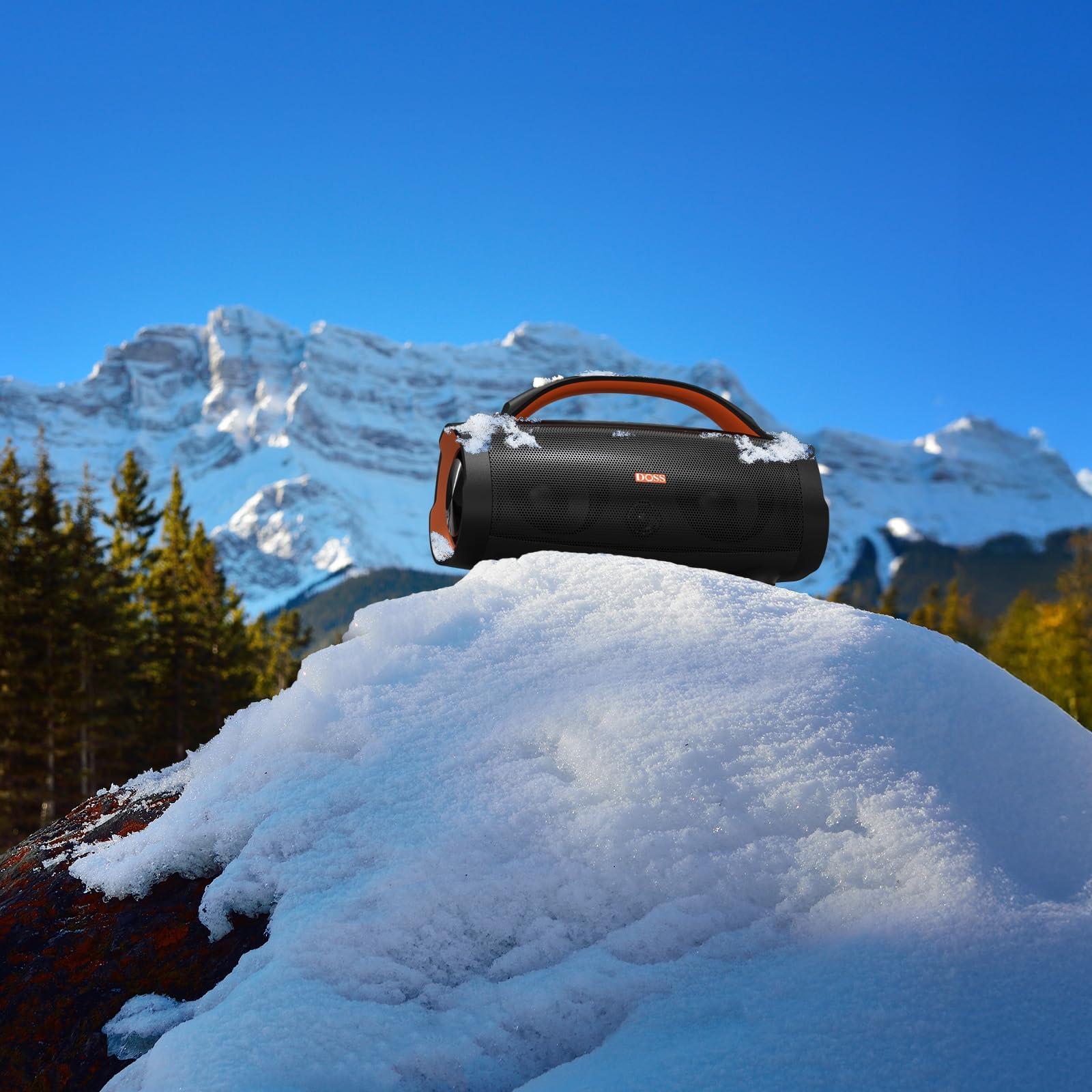 DOSS DOSS Extreme Boom Pro Loud Bluetooth Speaker with 100W Stereo Sound, Extra Bass, 20H Playtime, Party-Sync Led Lights, Built-in Power Bank, IPX6 Waterproof for Outdoor, Camping, Travel-Blue