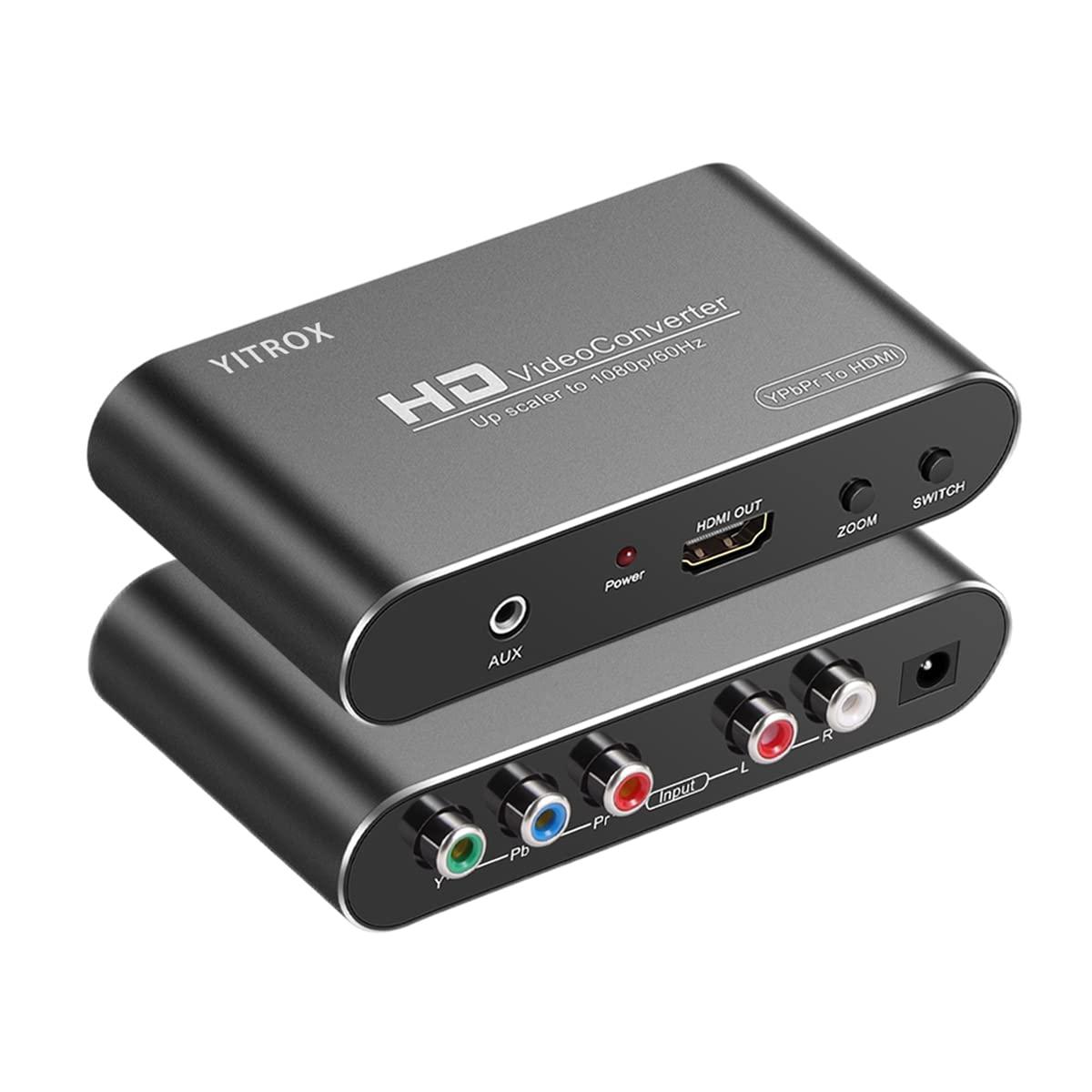 YITROX Component to HDMI Converter Upscaler, YPbPr to HDMI Converter Upscaler Support 1080P