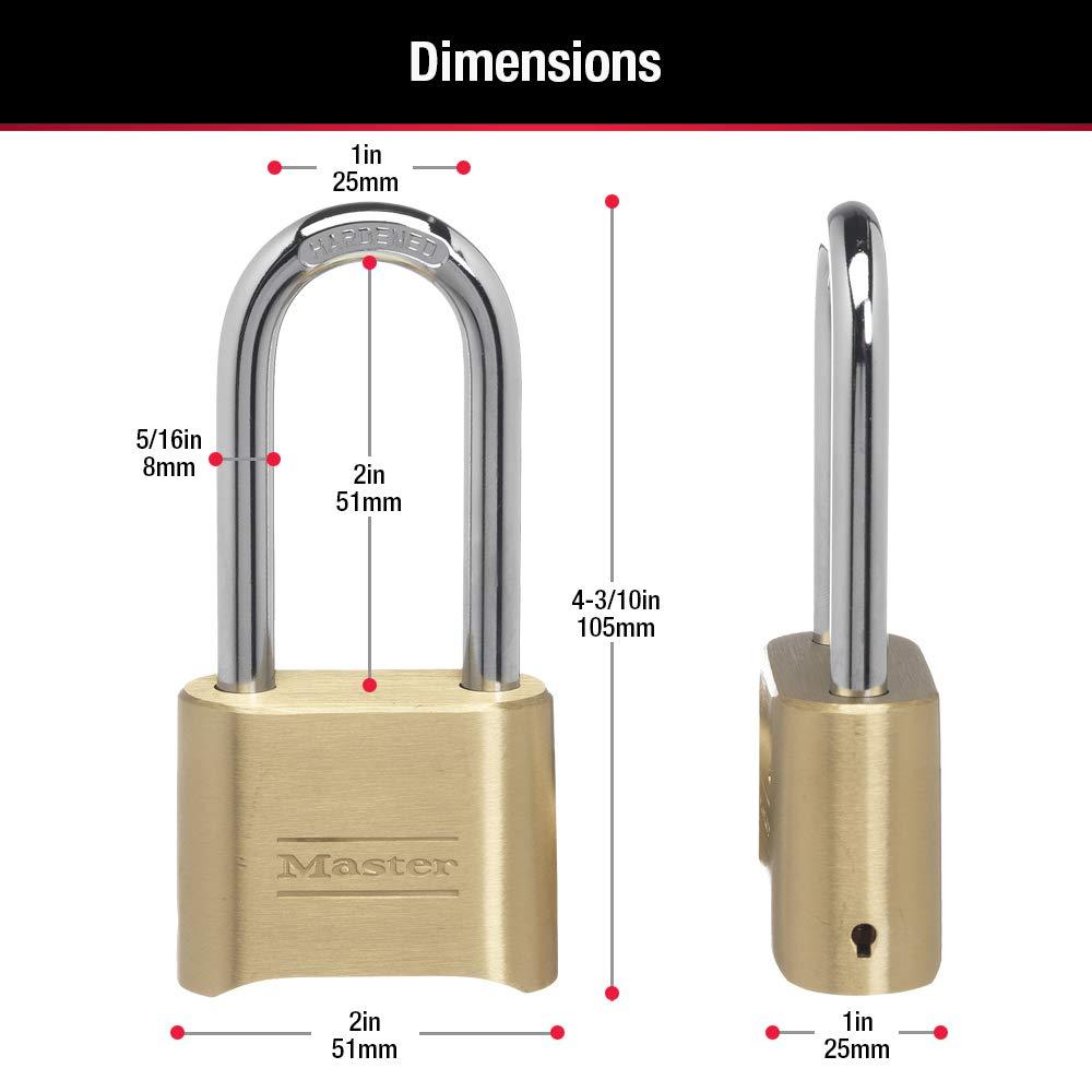 Master Lock Master Lock 175LH 2\' Wide Set Your Own Combination Padlock, with 2-1/4 in. Shackle, Brass Finish