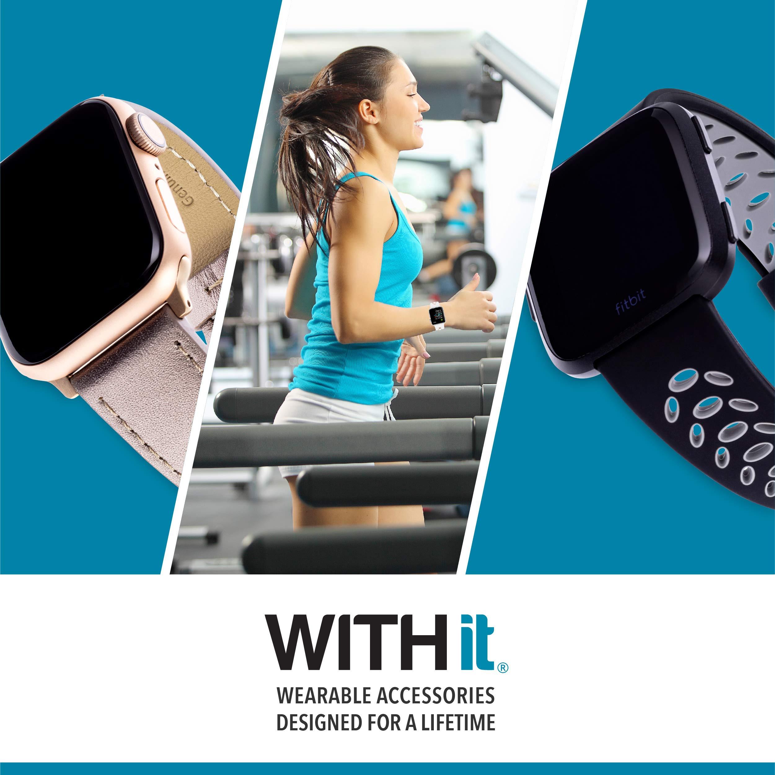 WITHit WITHit Designer Nylon Replacement Band for Fitbit Charge 3 & Charge 4, Black  Secure, Adjustable, Fitbit Watch Band Replacement with Stainless Steel Buckle Closure, Fits Most Wrists