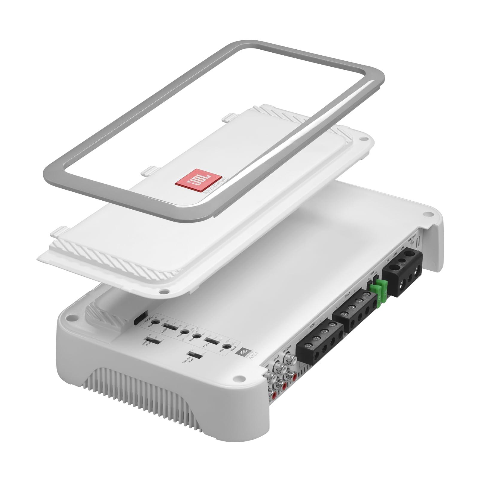 JBL JBL MA754 - High Performance 4-Channel Marine Amplifier, 200 watts RMS x 2 at 4 ohms in bridged Mode (4-ohm Stable in bridged Mode), Preamp and Speaker-Level inputs