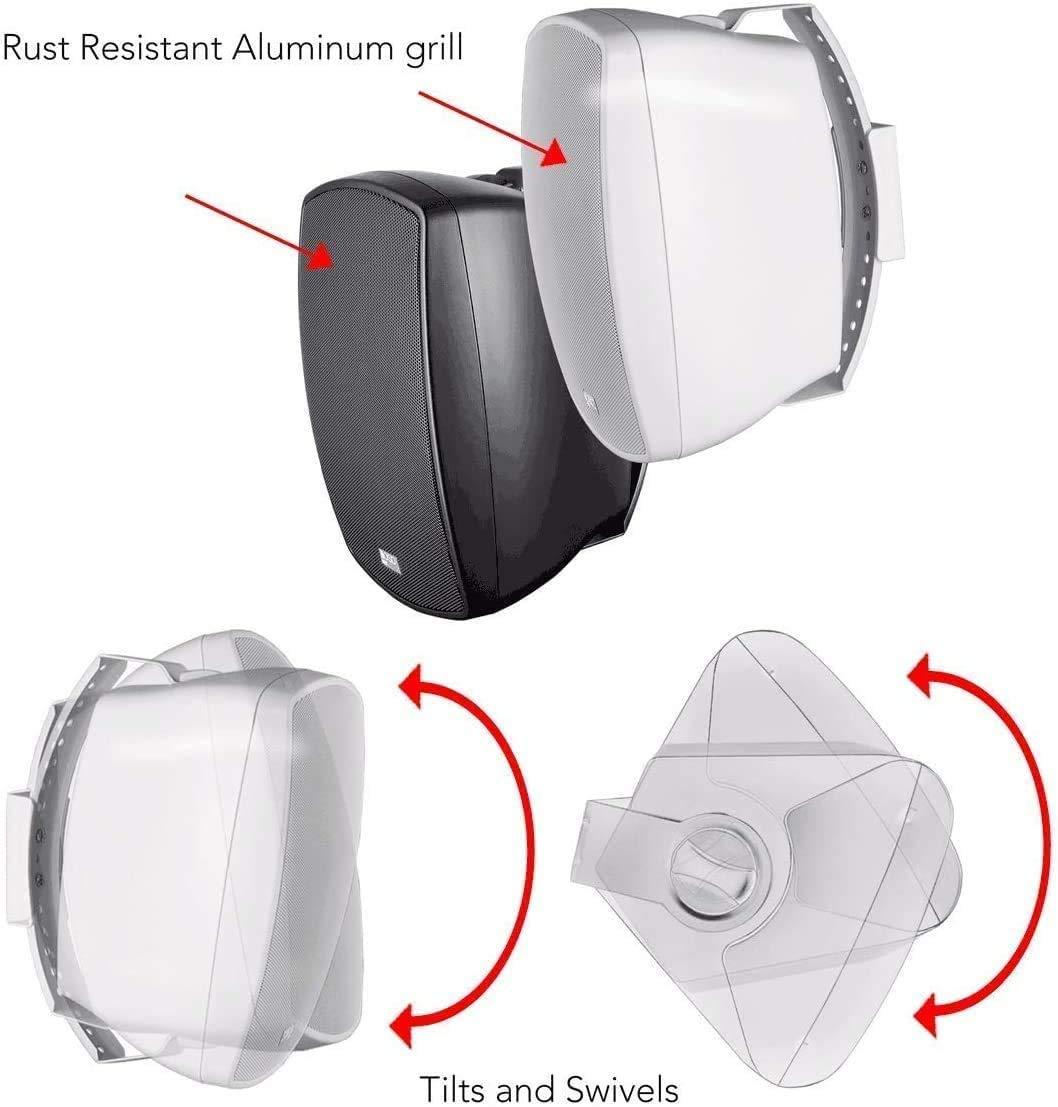 OSD Audio OSD AP490 4\" Outdoor Patio Speaker Pair, 60W RMS and 70V, IPX6 Weather Resistant, Full Motion Bracket, Black