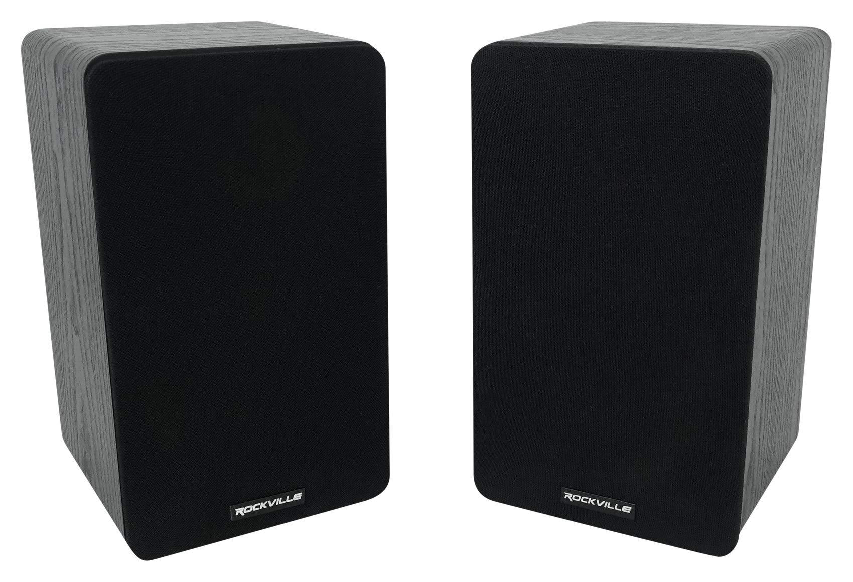 Rockville Rockville Pair RockShelf 58B Black 5.25" Home Bookshelf Speakers w/37 Stands