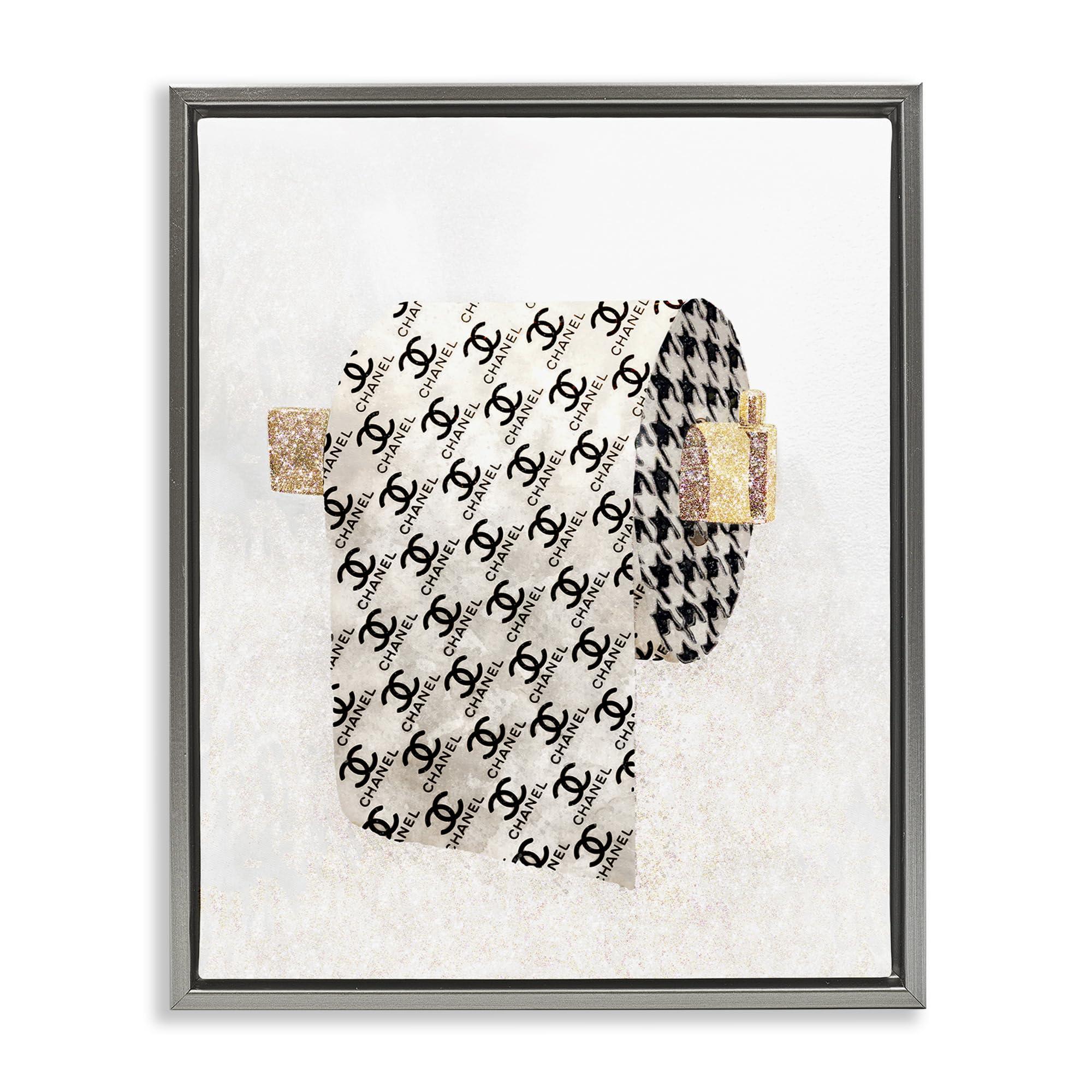 Stupell Industries Stupell Industries Fashion Glam Toilet Paper Designer Detailing, Floater Frame, Design by Ziwei Li