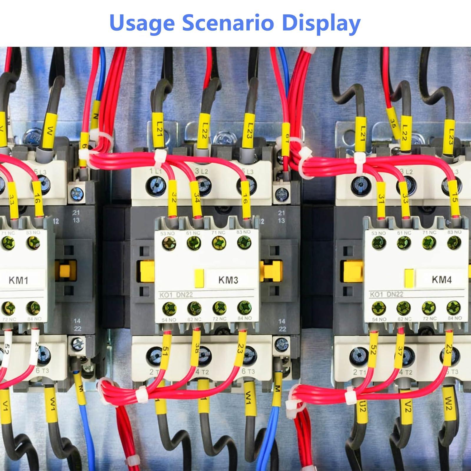 Cruxer 8 Pack Compatible with Dymo Rhino Heat Shrink Tube Labels 18056, 1/2" x 4.9' 12mm 1.5m Work with DYMO Rhino 4200 5200 6000 Industrial Label Makers, 18056 Heat-Shrink Label Tape Black on Yellow