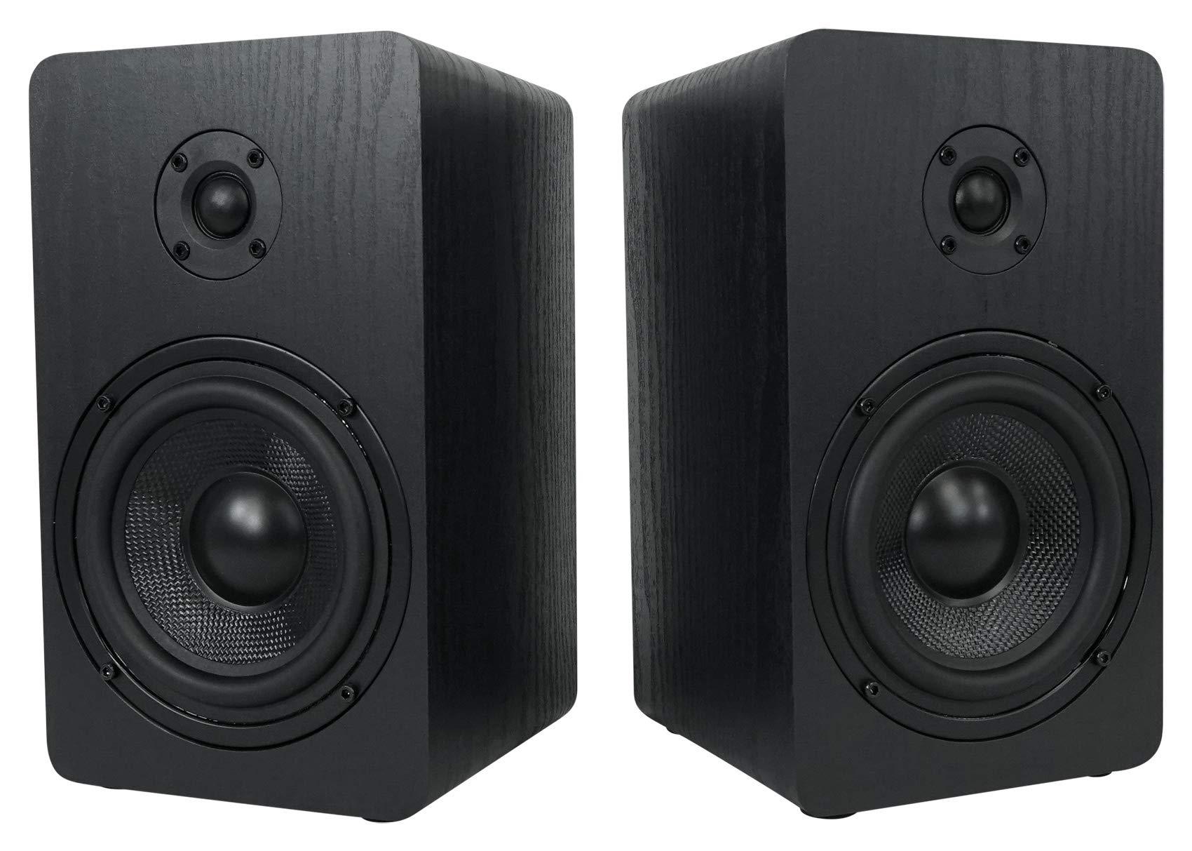 Rockville Rockville Pair RockShelf 54B Black 5.25\" Home Bookshelf Speakers + 36\" Stands