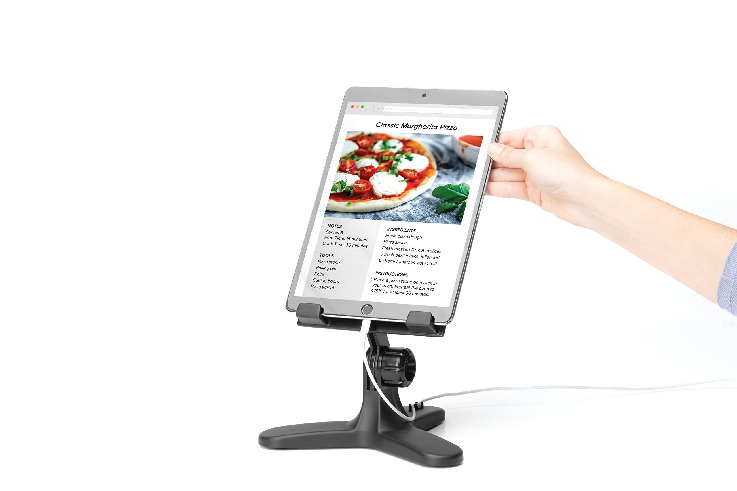 WeatherTech WeatherTech TabletHolder (Black/Red) with Red Billet Knobs - Tablet Holder for Desktop, Tabletop or Kitchen Counter Top Non Slip Multi Surface Holder