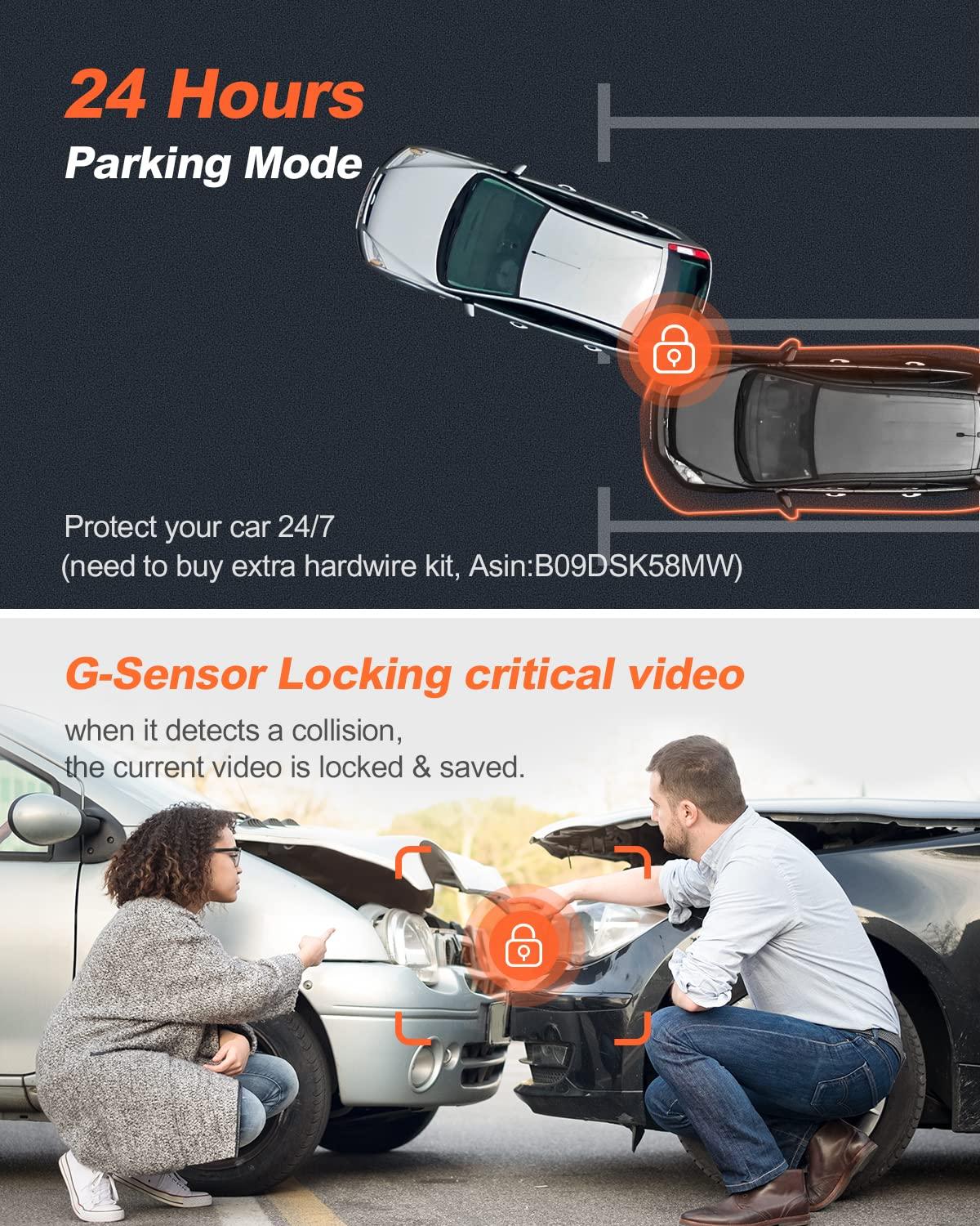 YEECORE Bundle: YEECORE D21 4K Dash Cam Front + Type-C Hardwire Kit