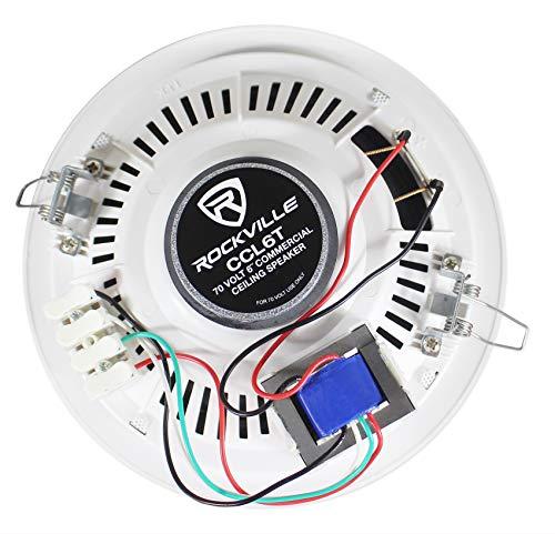 Rockville Rockville 12 CCL6T White 70V 6\" Commercial Ceiling Speakers 4 Restaurant/Office