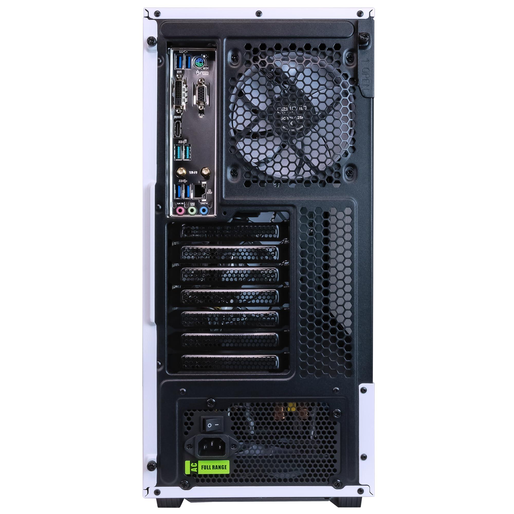 Periphio Periphio Castle Prebuilt Gaming PC - AMD Ryzen 7 5700G CPU (4.6GHz Turbo) | Radeon Vega 8 iGPU (4GB) | 1TB M.2 NVMe SSD Storage | 16GB DDR4 RAM | Windows 10 Gaming Desktop Computer | 5G-WiFi + BT