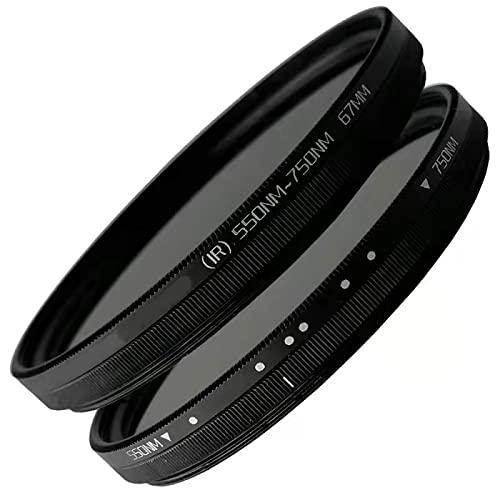 JTSF Adjustable Infrared Filter IR Lens Pass Infra-Red 550nm to 750nm 49 52 58 67 77mm for SLR DSLR Camera Lens (Caliber : 55mm, Color : Fader IR 550-750NM)