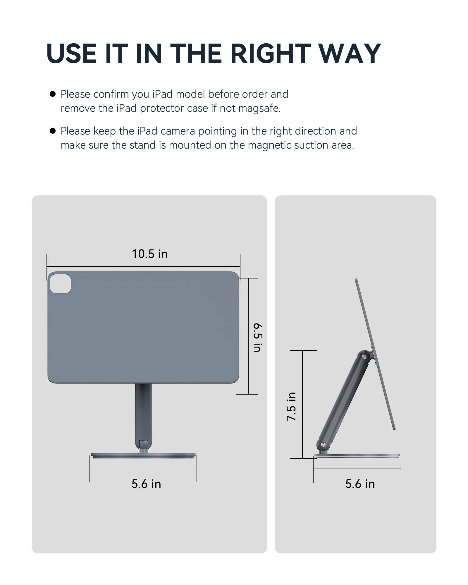 LULULOOK LULULOOK Magnetic iPad Stand for iPad Pro 12.9'', iPad Air 13" M2 (2024), 360 Rotating Aluminum Alloy Tablet Stand for Desk Foldable iPad Holder for iPad Pro 12.9'' 6th/5th/4th/3rd, iPad Air 13 inch