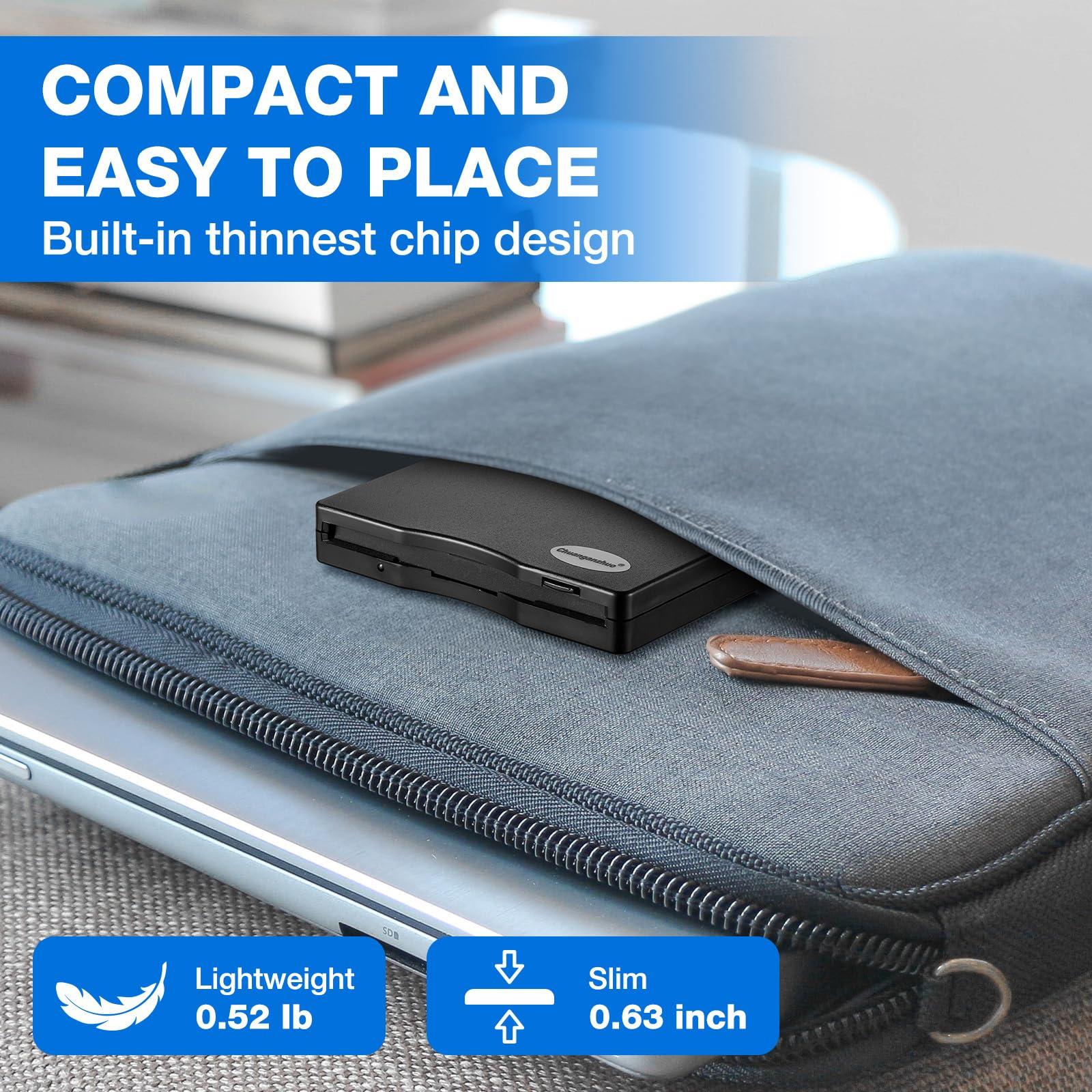 Chuanganzhuo Chuanganzhuo Floppy Disk Reader 3.5 inch External USB Floppy Disk Drive Floppy Disc Reader for PC Laptop Windows 11/10 (Frosted Texture, 3.5 Inch)