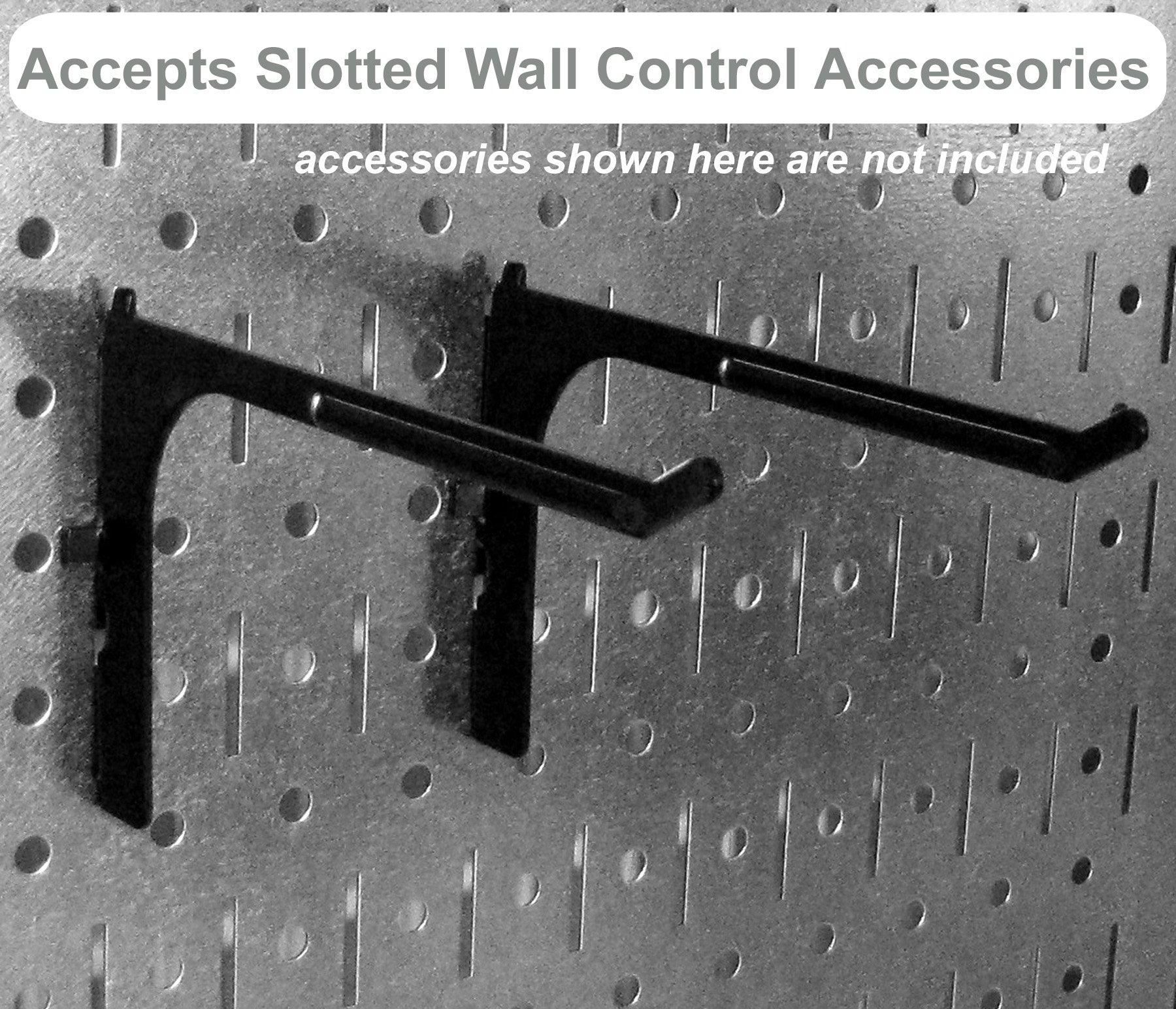 Wall Control Wall Control Pegboard 16in x 32in Horizontal Black Metal Pegboard Tool Board Panel