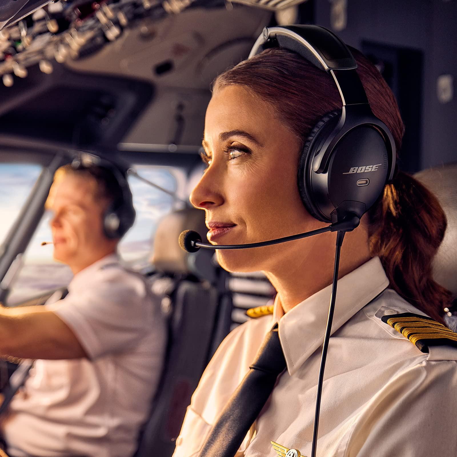 Bose Bose A30 Aviation Headset, Lightweight Comfortable Design, Adjustable ANR and Noise Cancelling [LEMO (6 pin)] Black