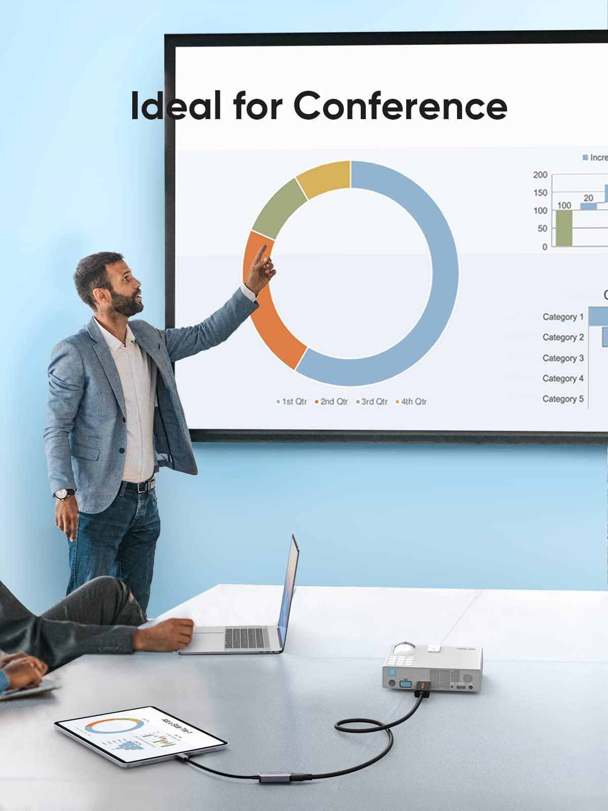 CableCreation CableCreation USB C to HDMI Adapter for Home Office 4K@60Hz HDR, Type C Male to hdmi Female Adapter Thunderbolt 3 Compatible, for MacBook/Pro/Air, iPad Pro, Surface Book 2, Galaxy S22/S20, Aluminum