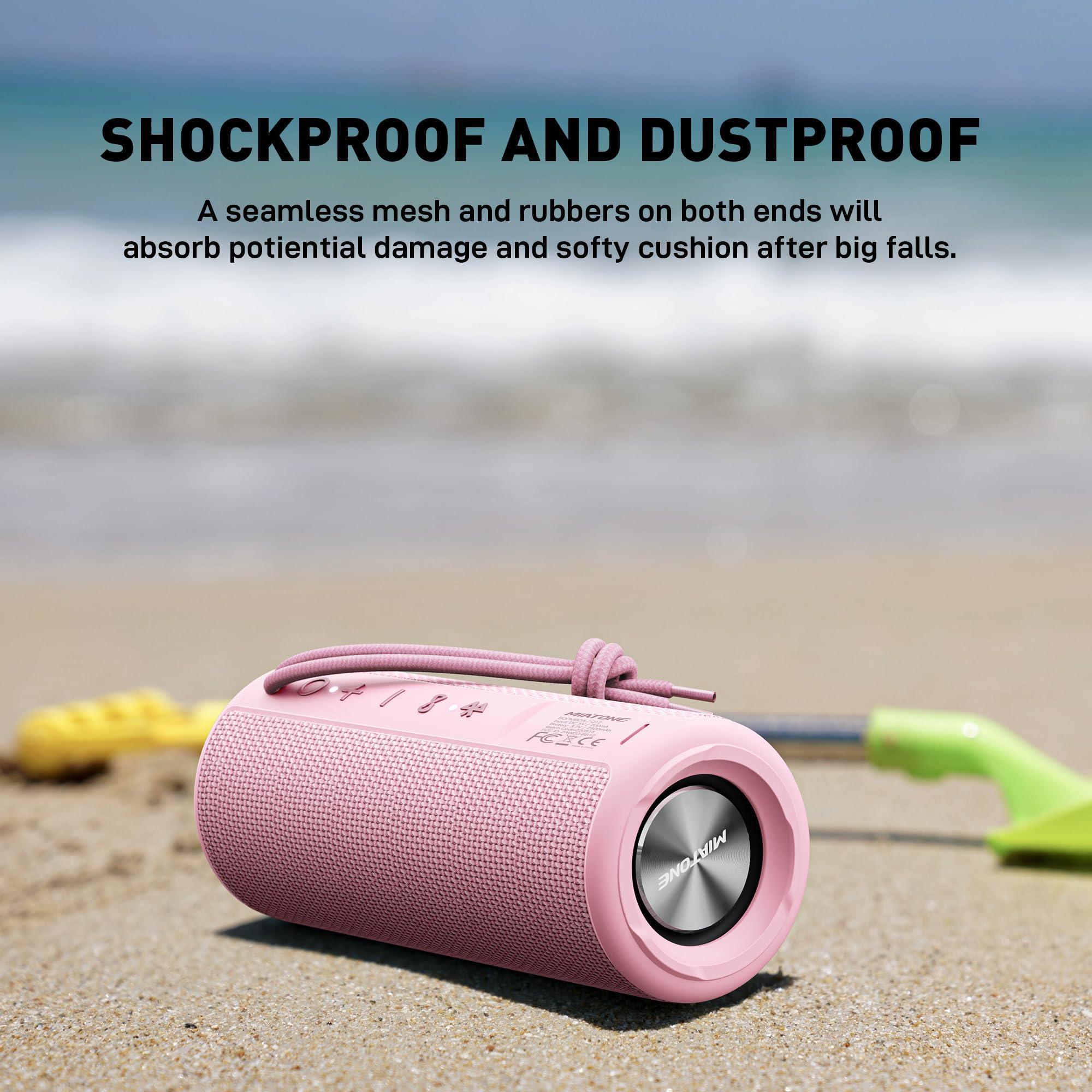 MIATONE MIATONE Boombox Outdoor Portable Bluetooth Speaker Waterproof Wireless Speakers Valentines Day Gifts for Women Mom Her - Pink