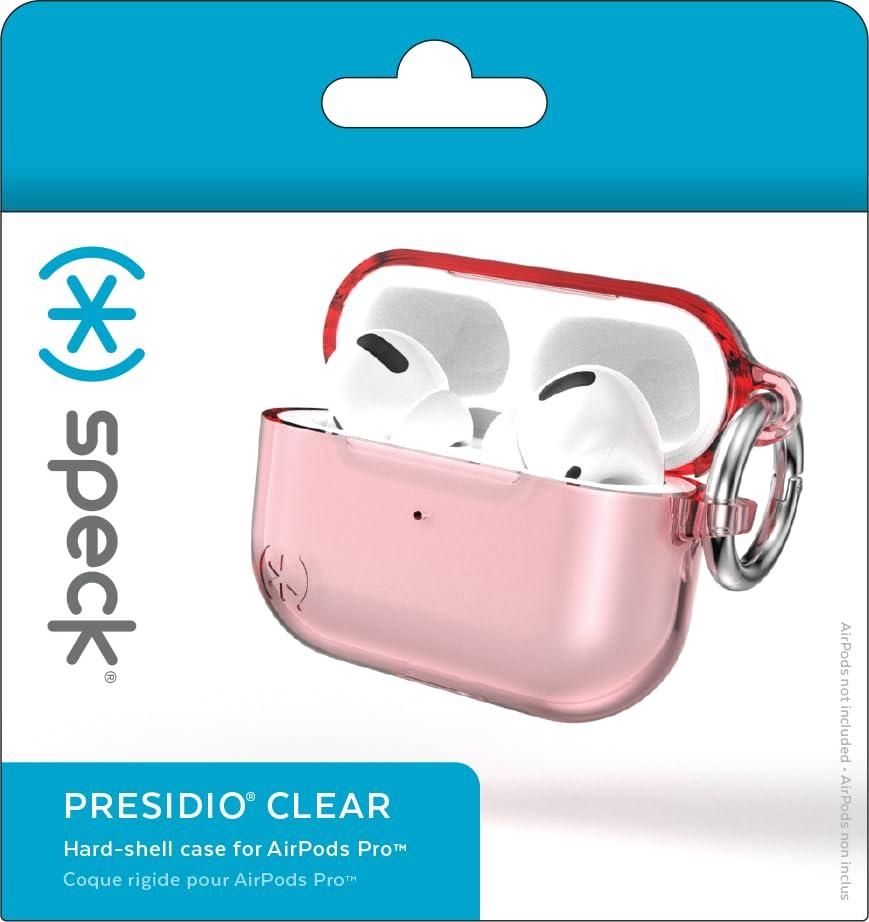 Speck Speck Clear AirPods Pro Case - for Apple AirPods Pro 1st Gen & AirPods Pro 2nd Gen - Scratch-Resistant Coating with Carabiner Attachment - Presidio ICY Pink