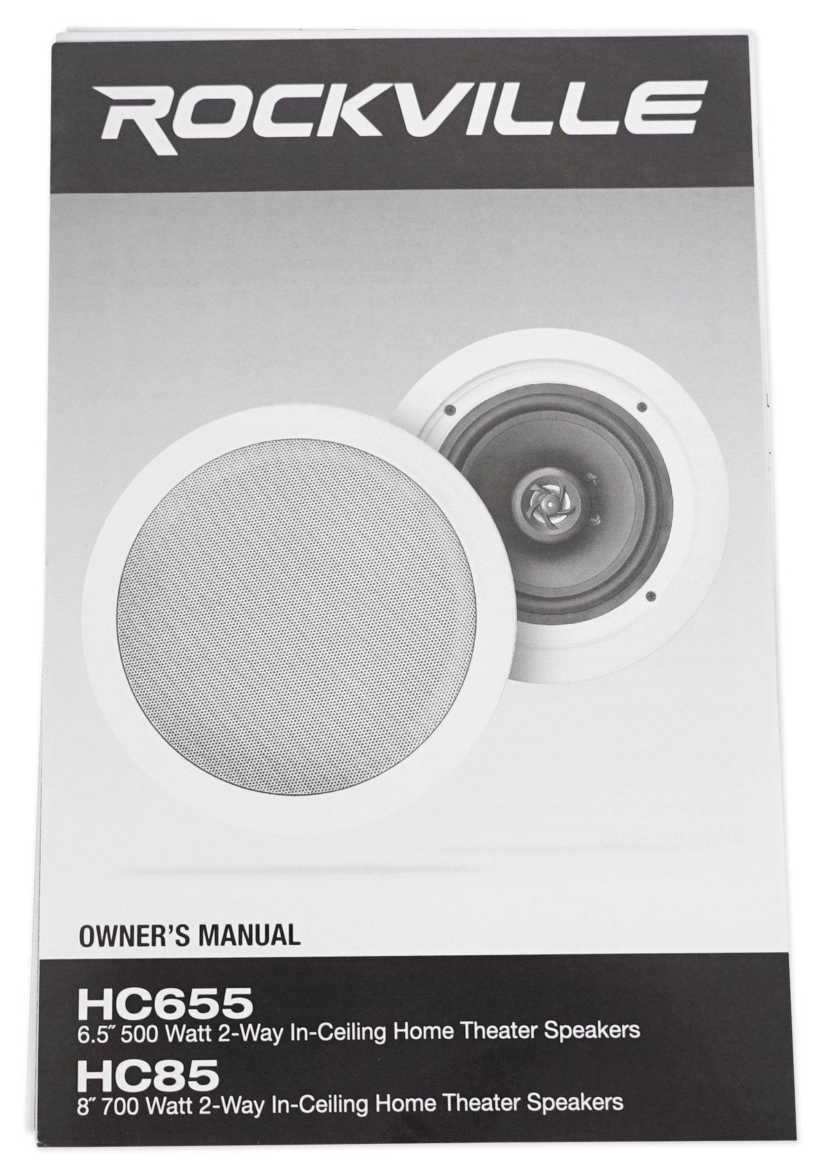 Rockville Rockville (8) HC655 6.5" 500 Watt in-Ceiling Home Theater Speakers 8 Ohm