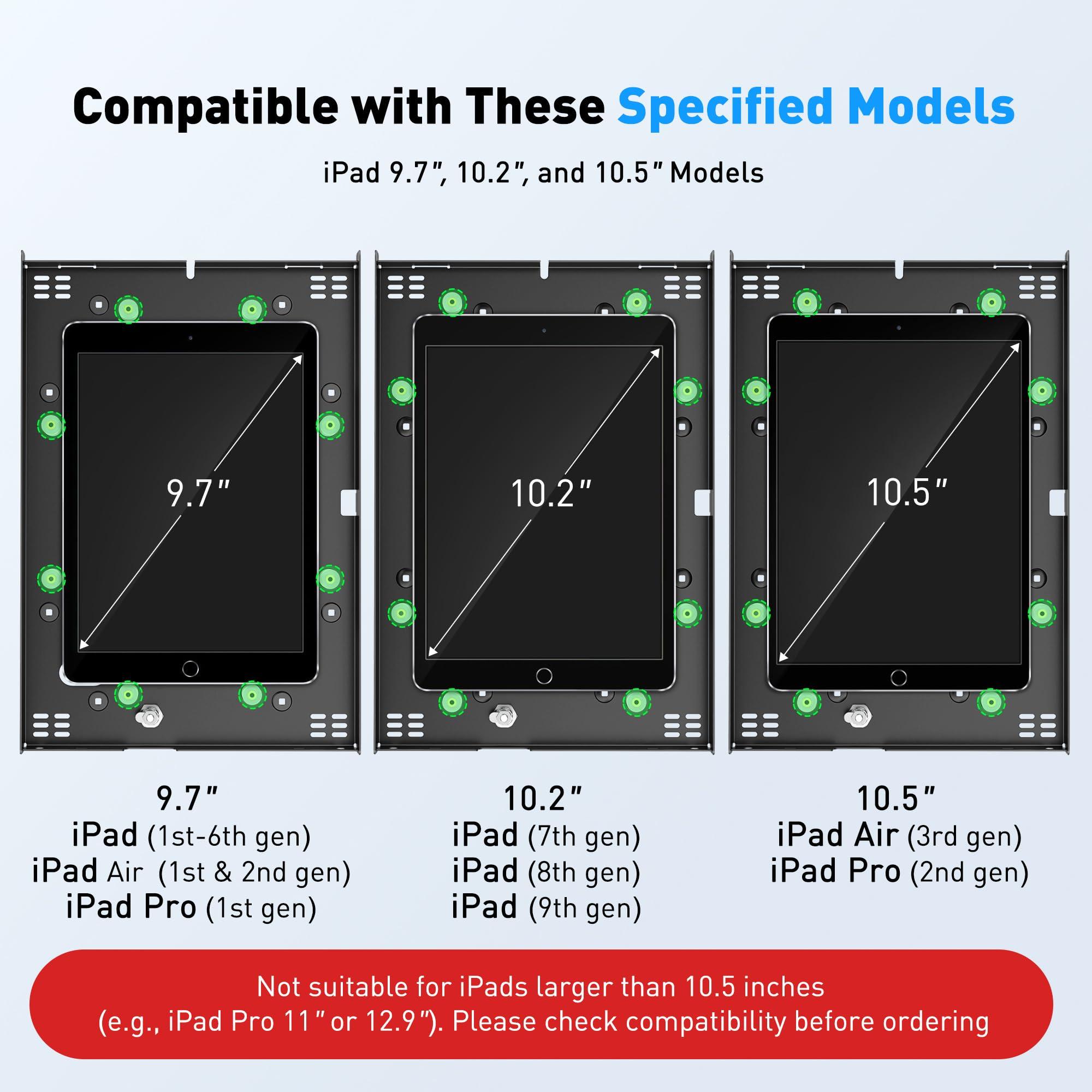 AboveTEK AboveTEK Anti-Theft iPad Kiosk Stand POS iPad Security Stand & Locking Tablet Stand Heavy Duty Base, 360 Swivel, 75 Tilt Bracket Retail Business for iPad/iPad Air/iPad Pro (Black)