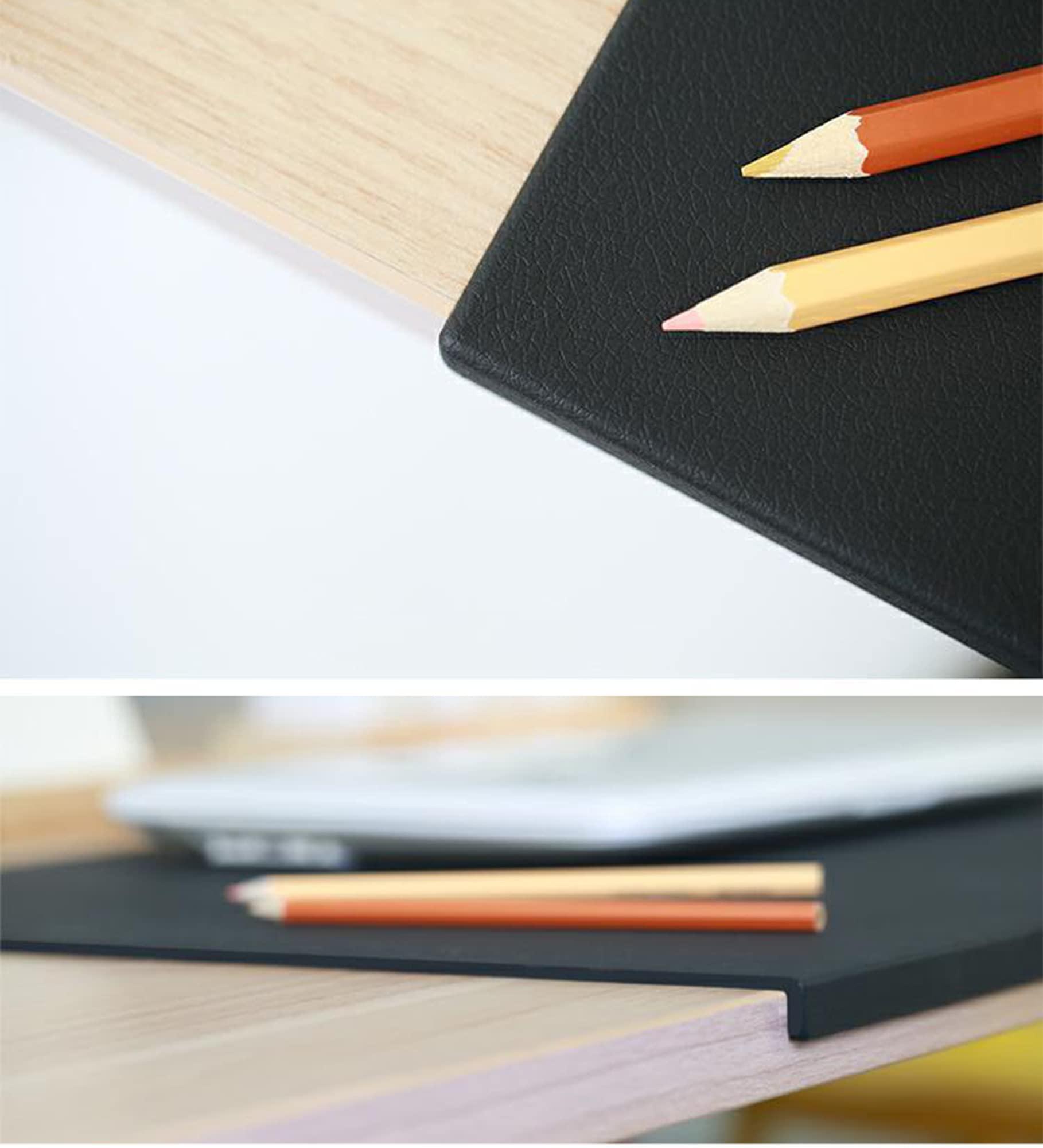 Wangle PU Leather Desk Pad with Edge Protection,Smooth Gaming Large Mouse Mat,Waterproof Desktops Mat with Lip,Non-Slip Writing Mat for Office Home,Brown