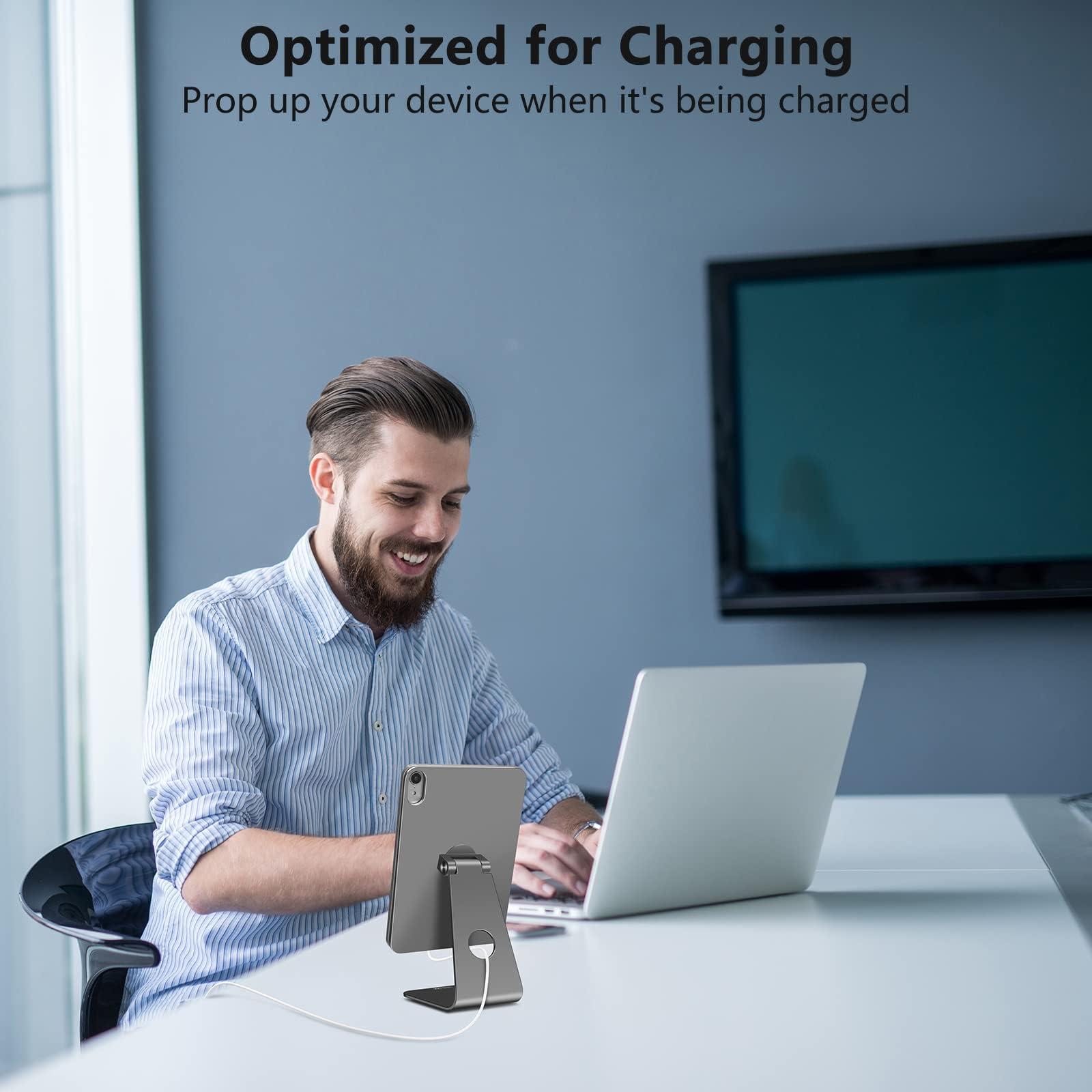 LULULOOK LULULOOK Magnetic Stand for iPad Mini 6 (8.3 inch, 2021), Adjustable Desk Tablet Holder, Aluminum Rotatable Floating Stand for Apple iPad Mini 6 Drawing, Viewing (Gray)