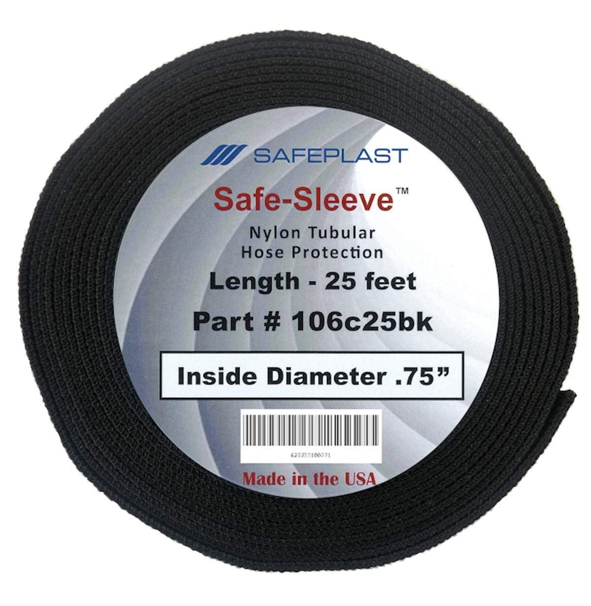 Caplugs Caplugs PTPS Series Safeplast Safe-Sleeve, Woven Textile Hose & Cable Protector, Durable Black Polyester, 1.57" ID x 300' L, Hydraulic & Pneumatic Hoses, Construction, Manufacturing (218C300BK)