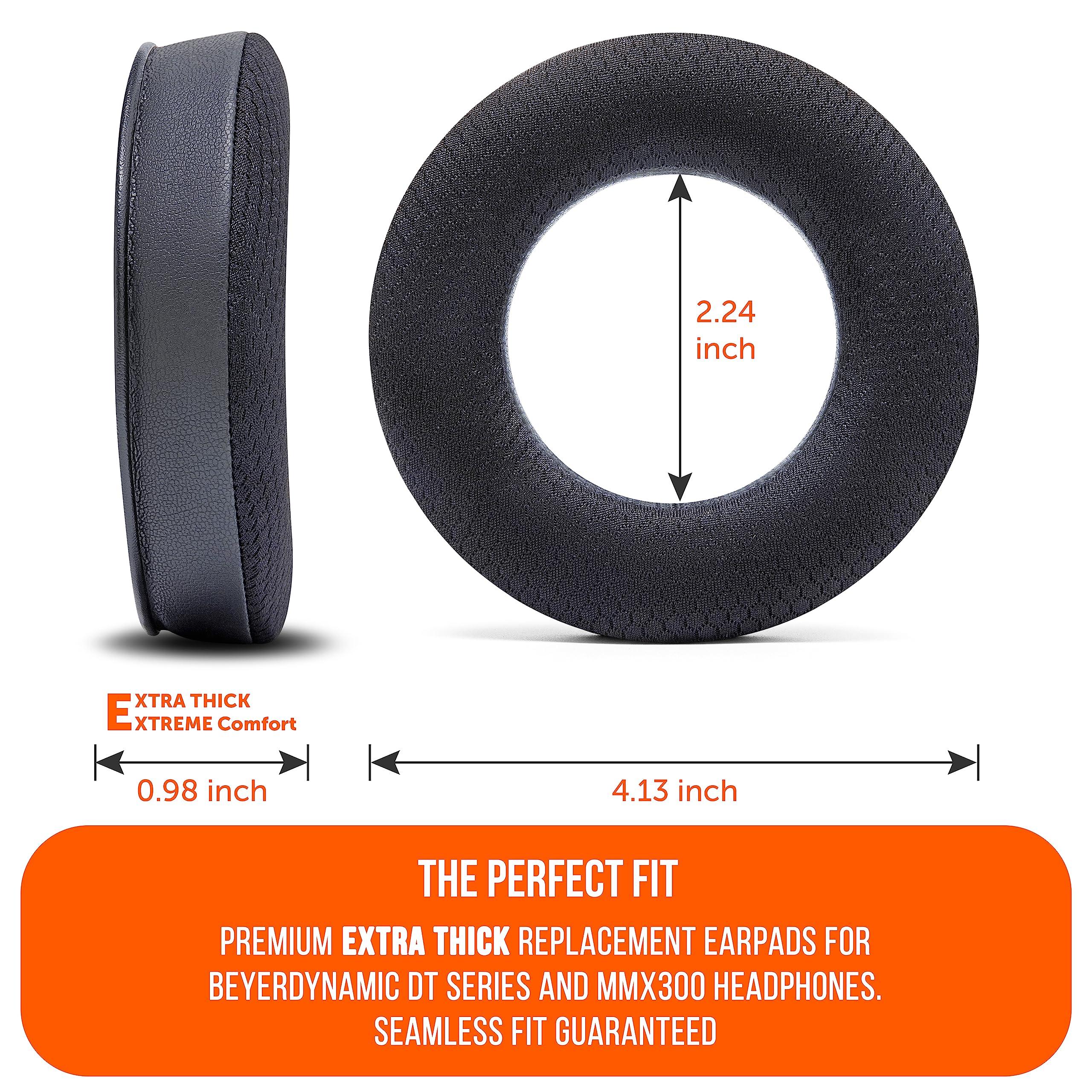 WC WC Freeze DT770 - Cooling Gel Ear Pads for Beyerdynamic DT770, DT990, DT880, MMX300, DT1770, DT1990 Headphones | Sport Fabric Exterior, Noise Isolation, Enhanced Foam, Cooler for Longer | Black